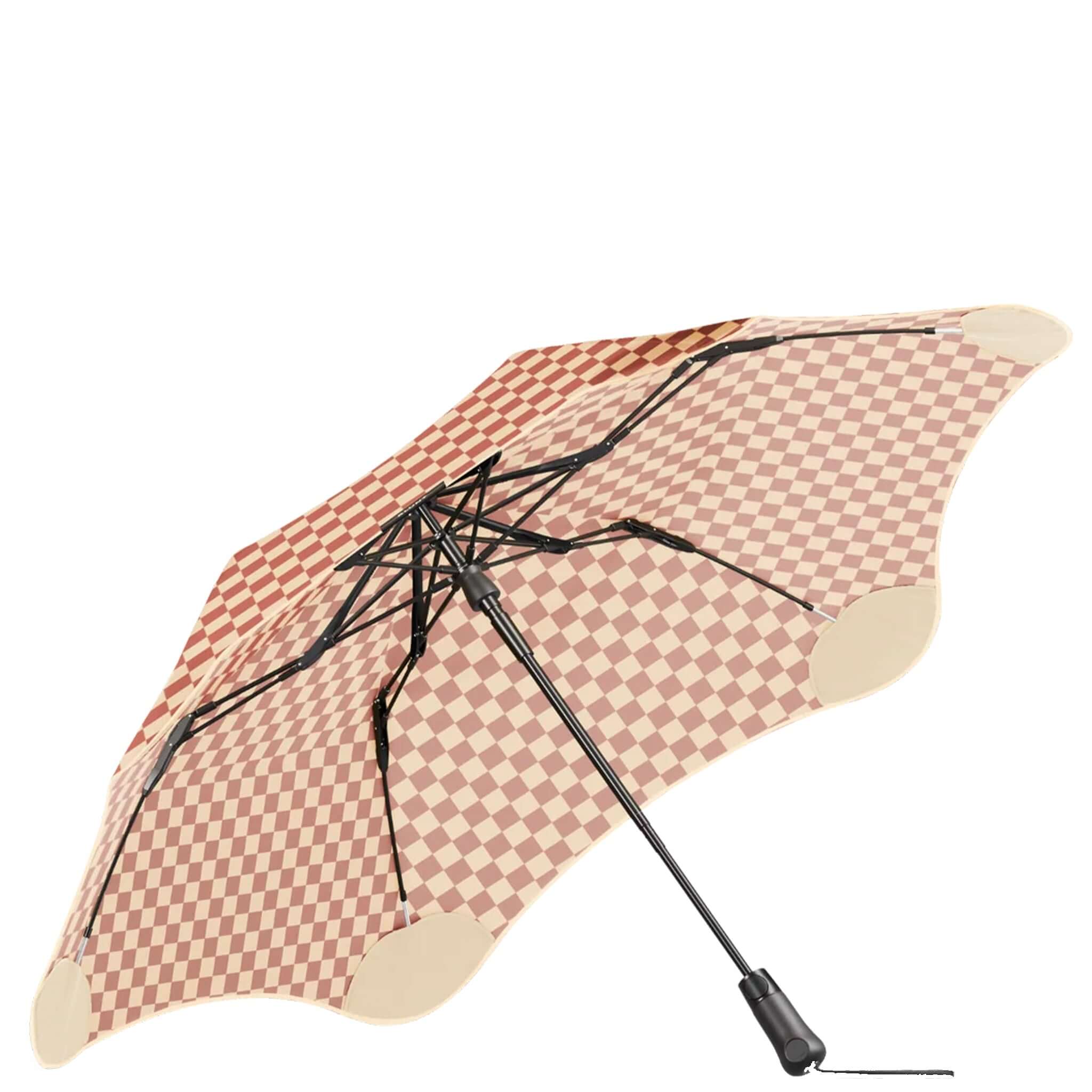 Blunt Metro Umbrella - Clay Check Limited Edition with terracotta and beige check pattern, compact and stylish.