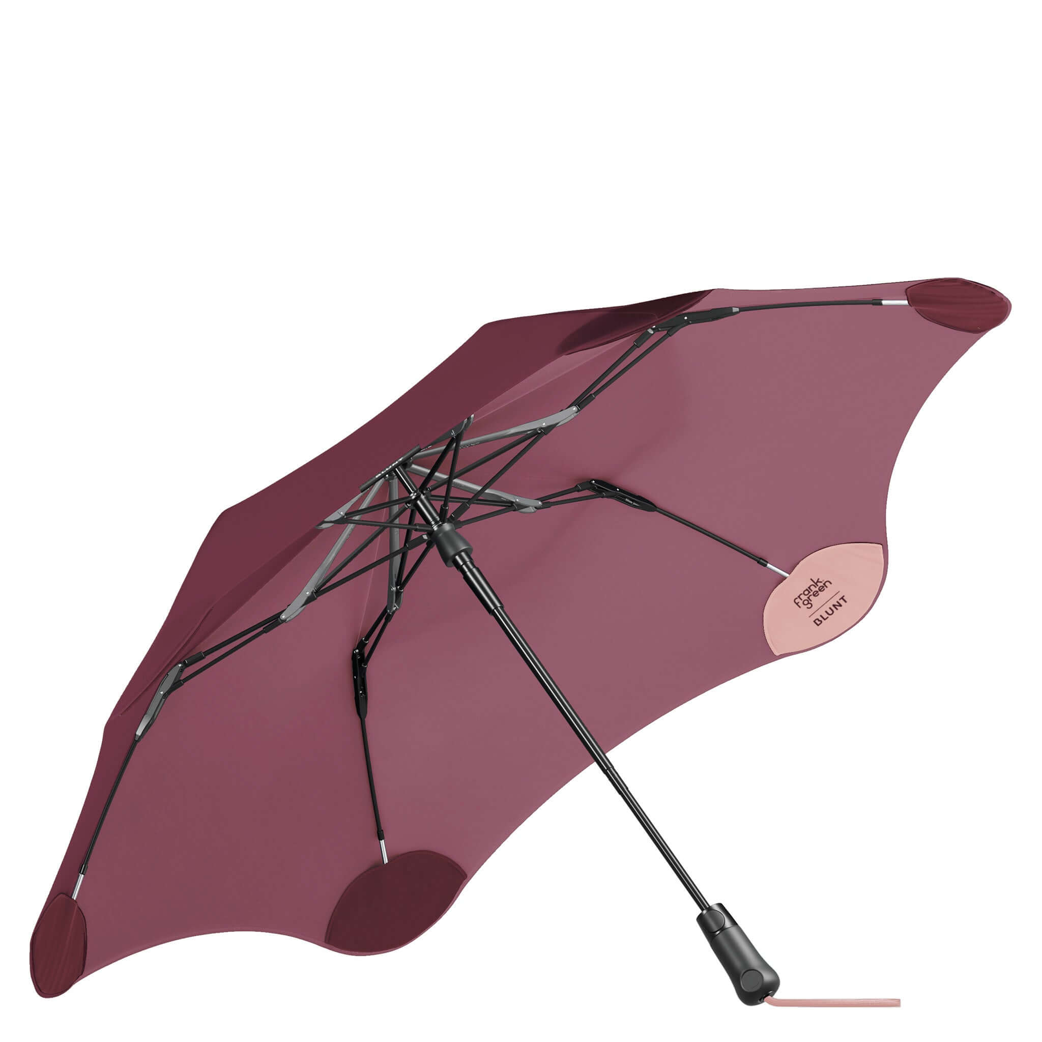 Blunt Metro x Frank Green Bundle - Plum & Petal umbrella showcasing a stylish plum design, perfect for urban living.