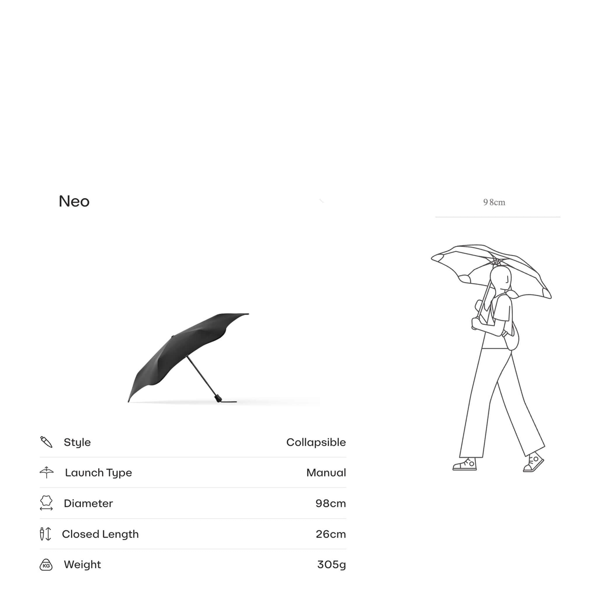 Blunt Neo Umbrella - Ink Black