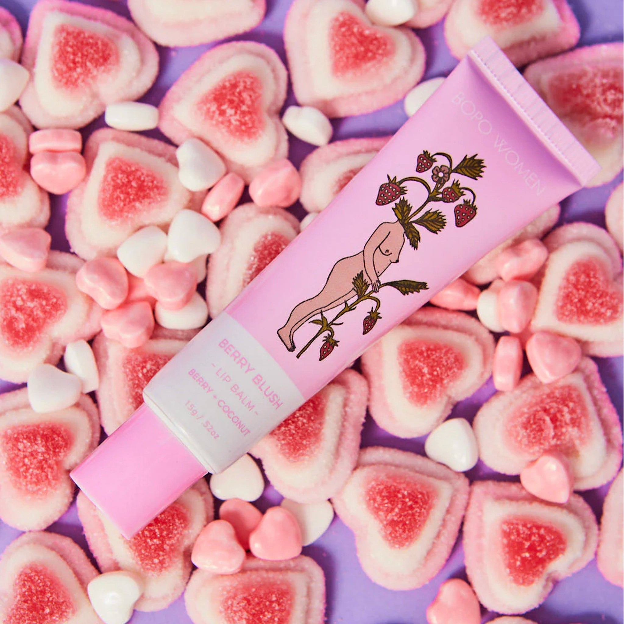 Bopo Women Lip Balm Berry Blush - Berry & Coconut