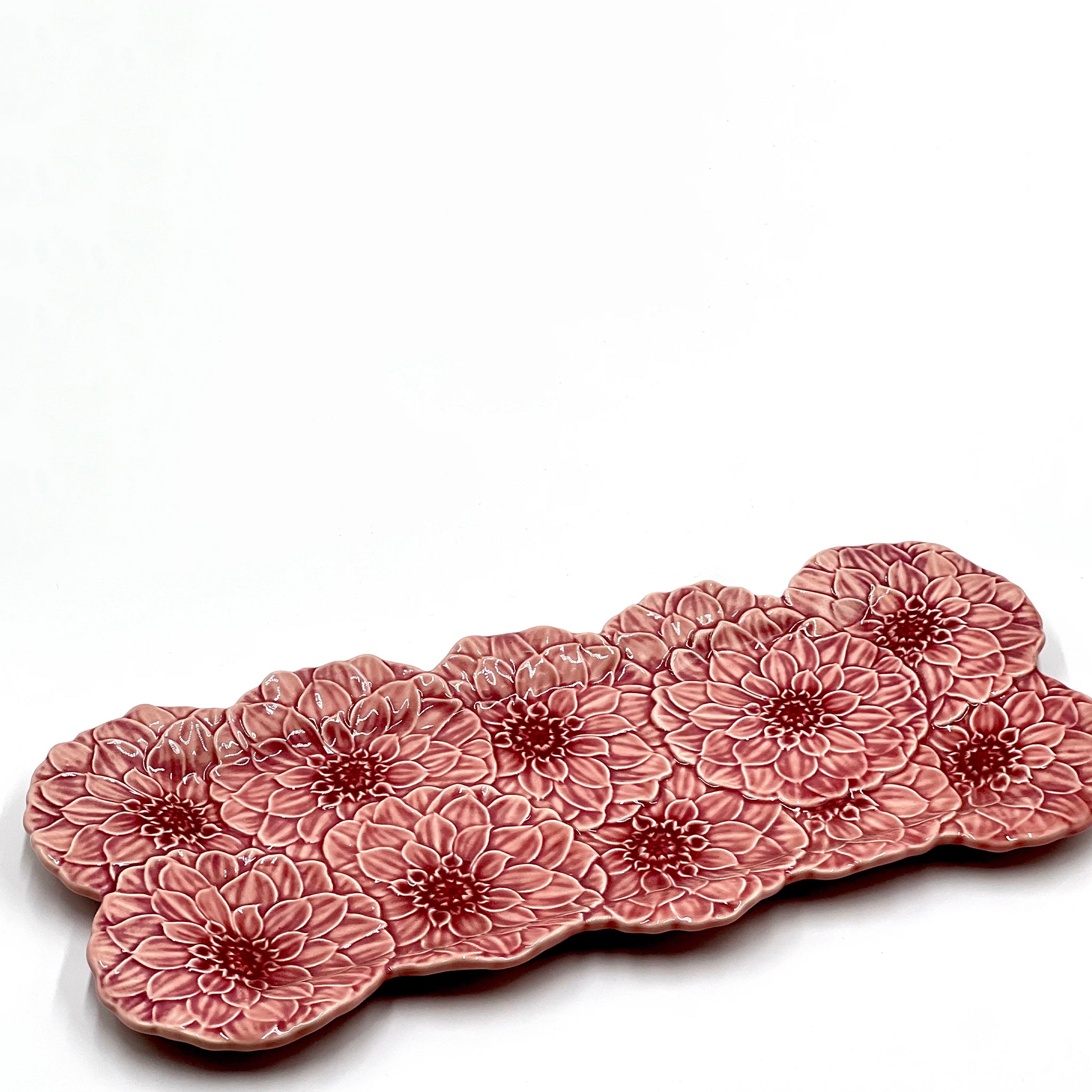 Bordallo Pinheiro Maria Flor Ceramic Relief Platter 47cm - Dahlia