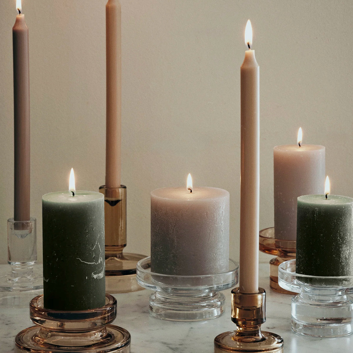 Broste Copenhagen Glass Petra Candleholder - Clear Large