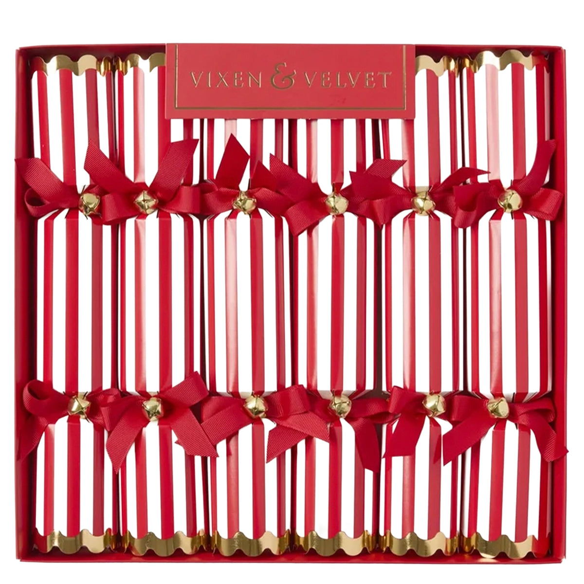Candy Cane Striped Christmas Crackers - Red & White Stripe