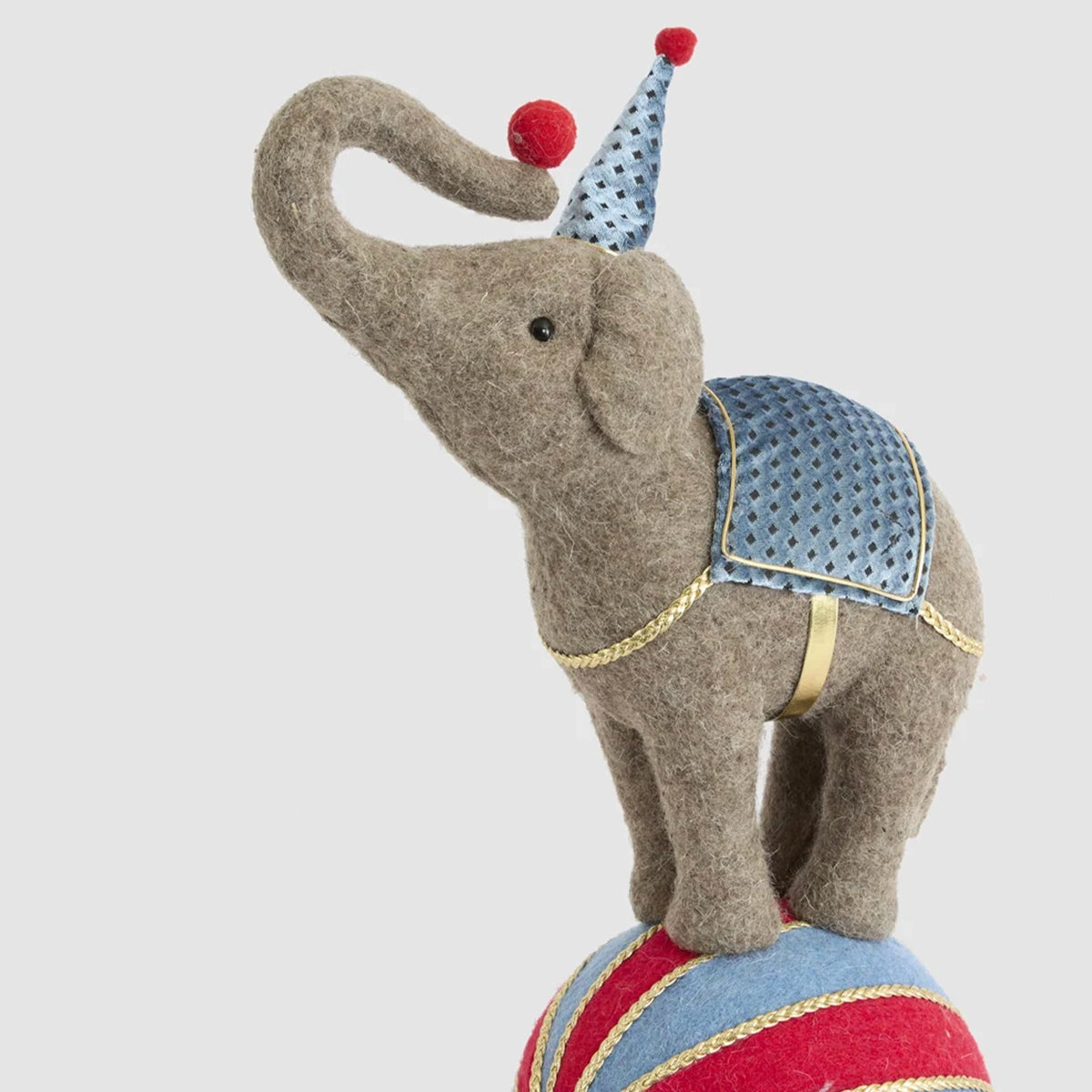 Carnival Balancing Elephant on a Ball - 46cm high Blue & Red
