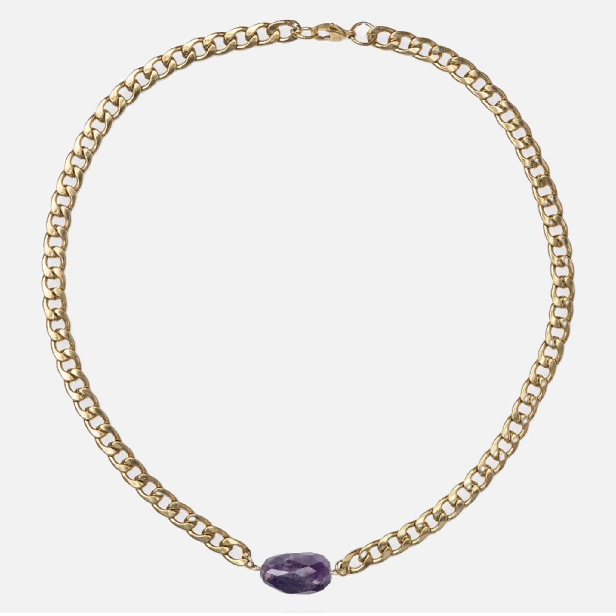 Cathy Pope Chunkette Gold Necklace - Amethyst