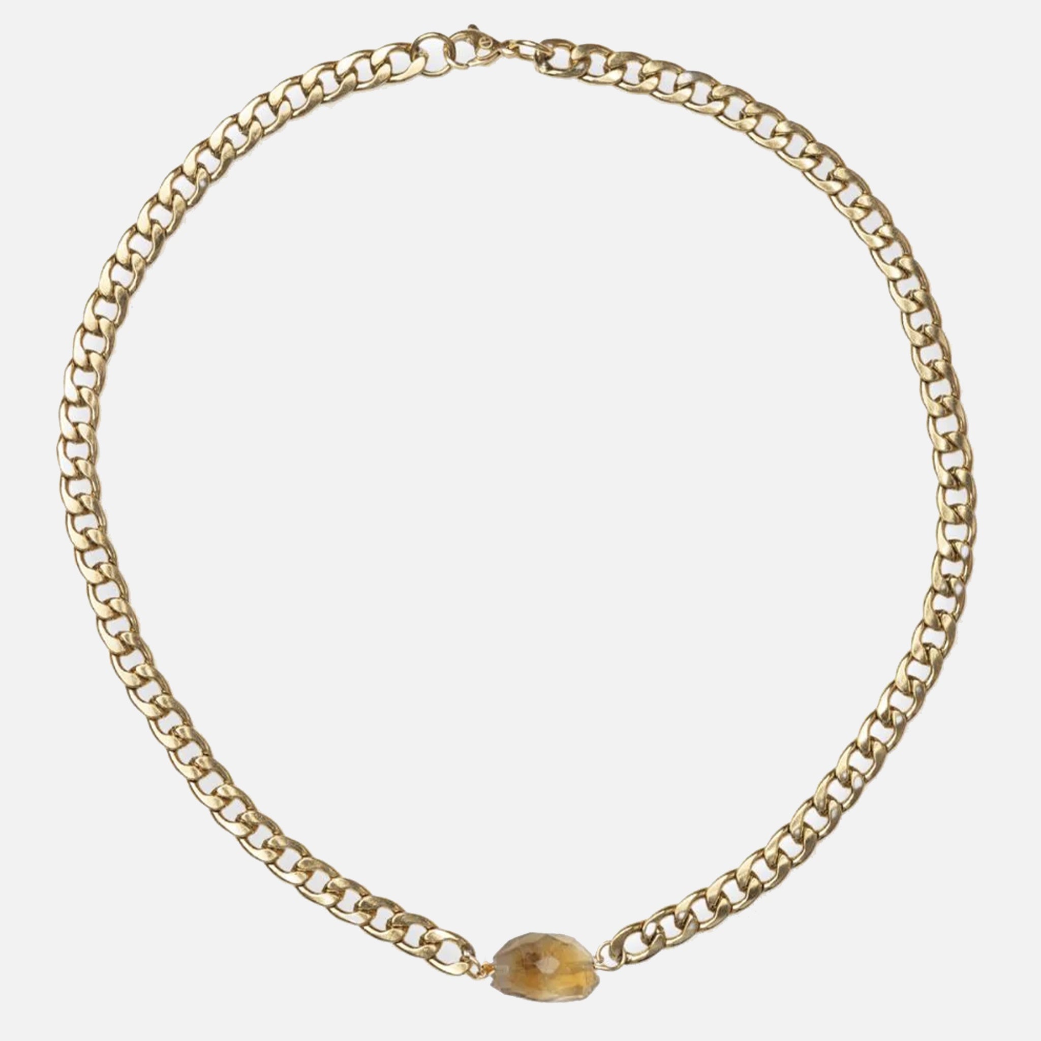 Cathy Pope Chunkette Gold Necklace - Citrine