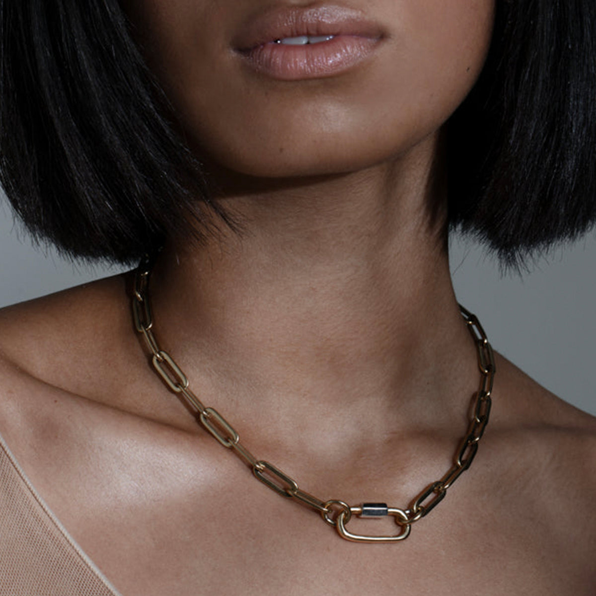 Cathy Pope Long Loop Short Necklace - No Clasp Gold