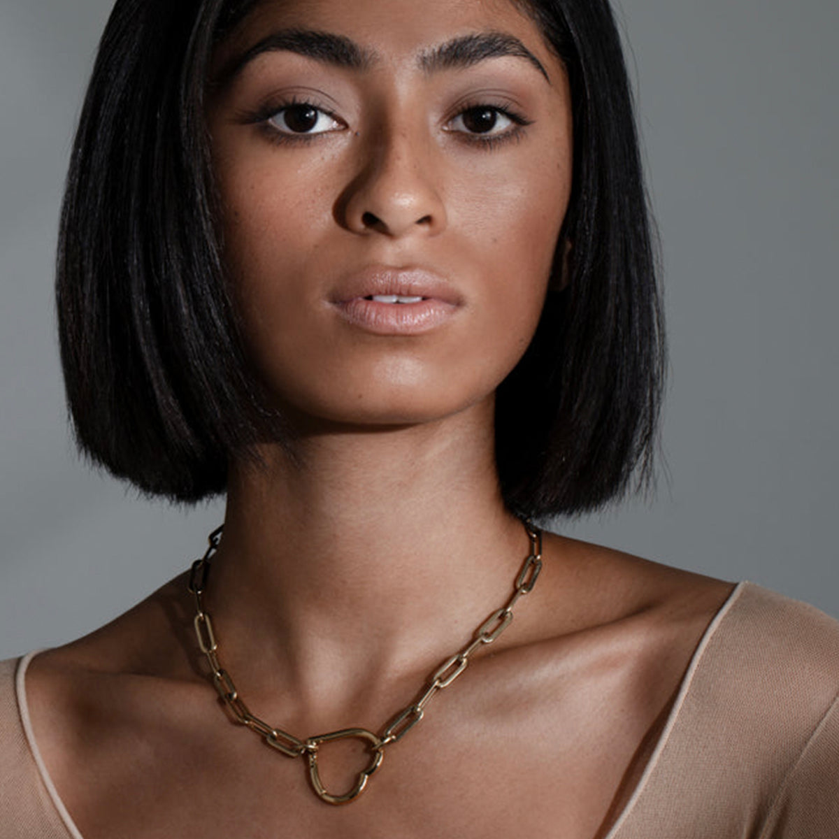 Cathy Pope Long Loop Short Necklace - No Clasp Gold