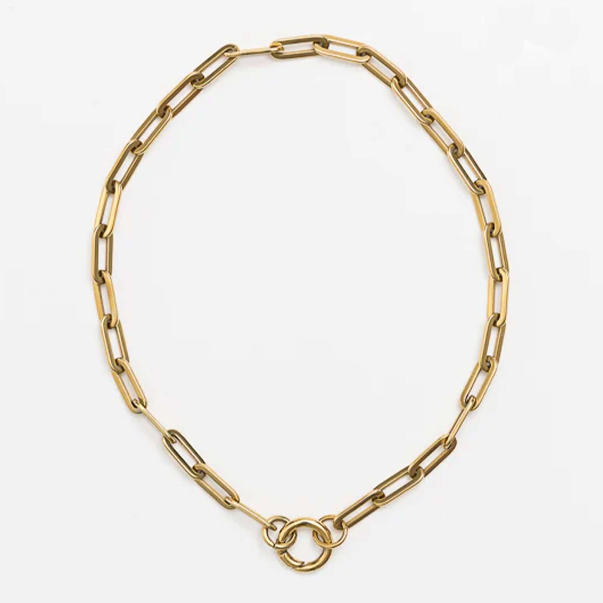 Cathy Pope Round Clasp - Gold small ring for connecting chains with spring clasp opening.