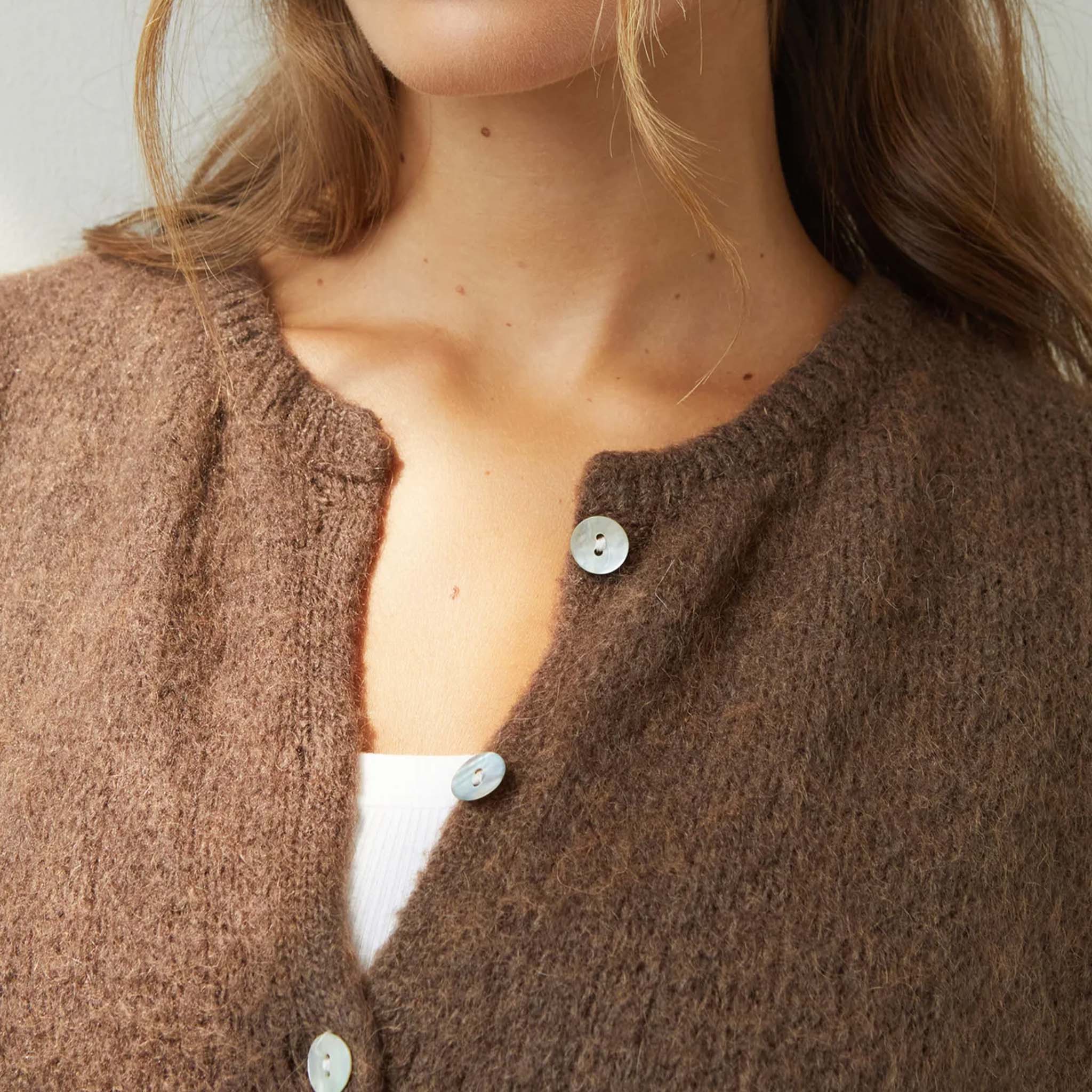 Charli Emme Mohair & Wool Blend Cardigan - Espresso