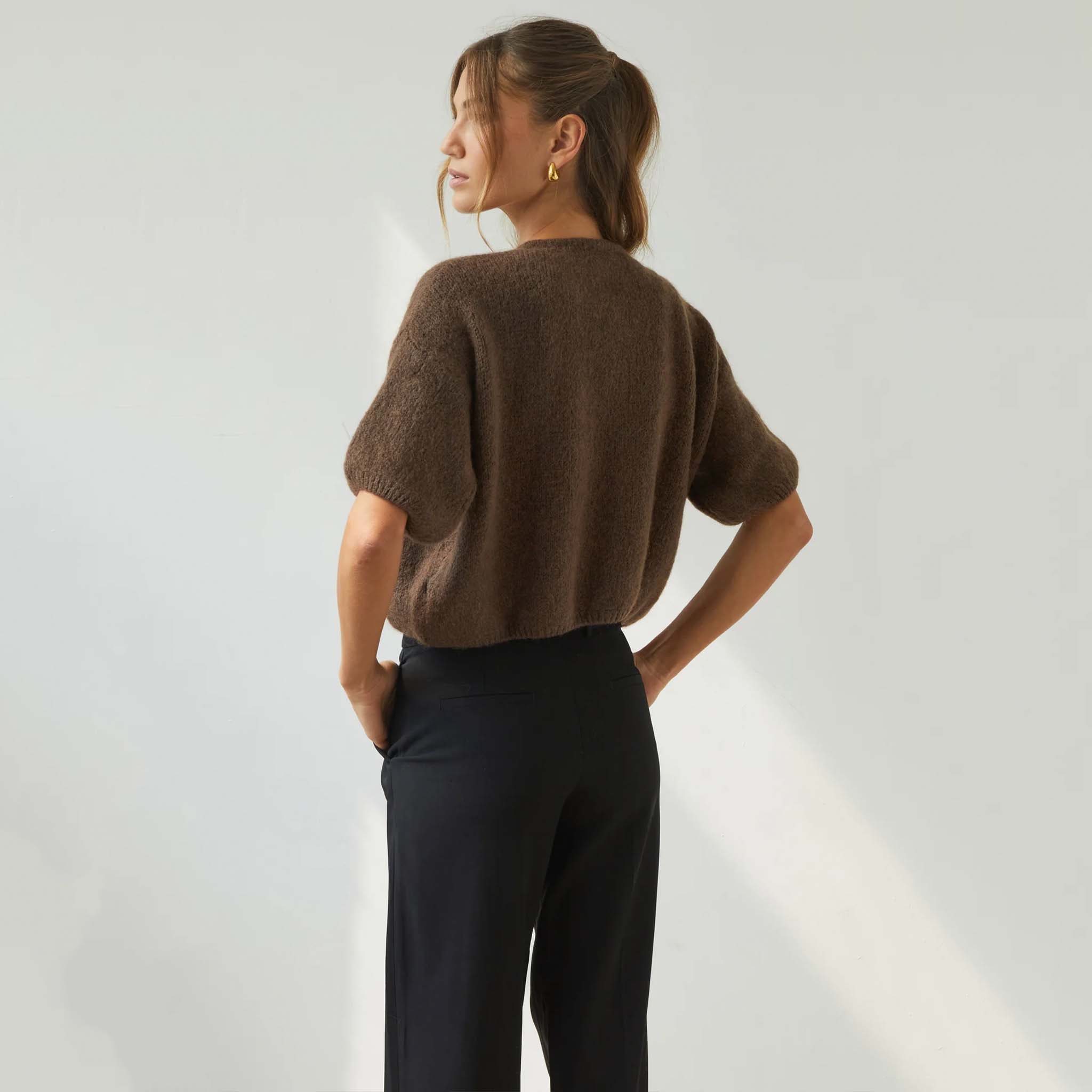 Charli Emme Mohair & Wool Blend Cardigan - Espresso
