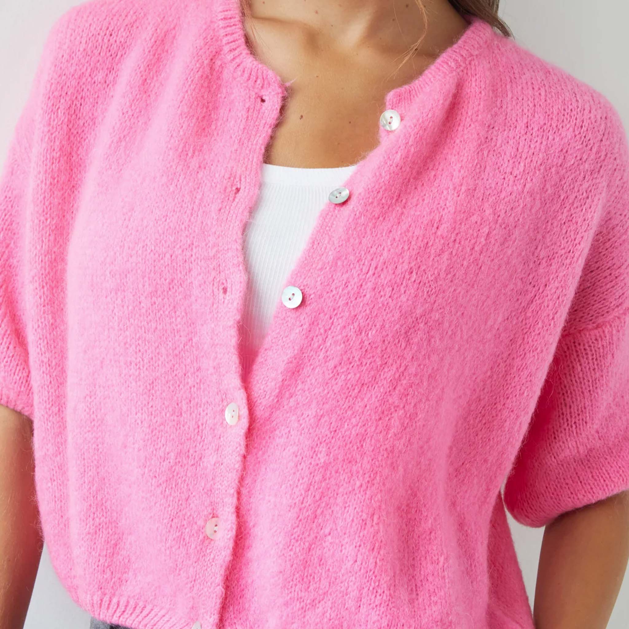 Charli Emme Mohair & Wool Blend Cardigan - Petunia