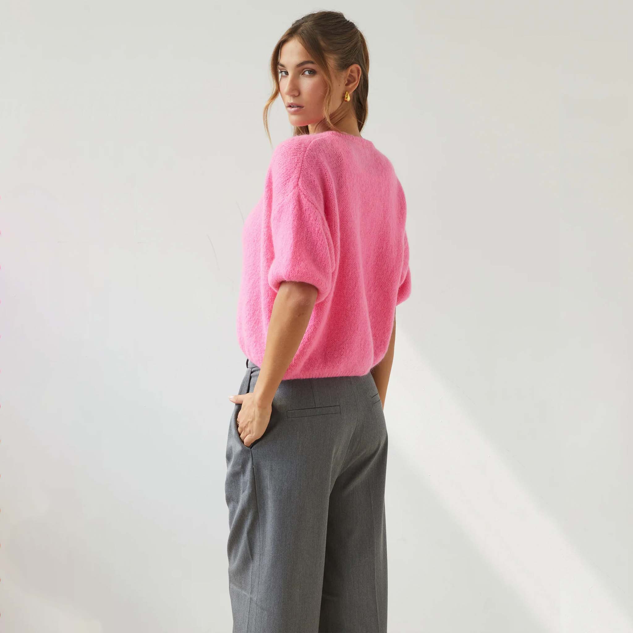 Charli Emme Mohair & Wool Blend Cardigan - Petunia