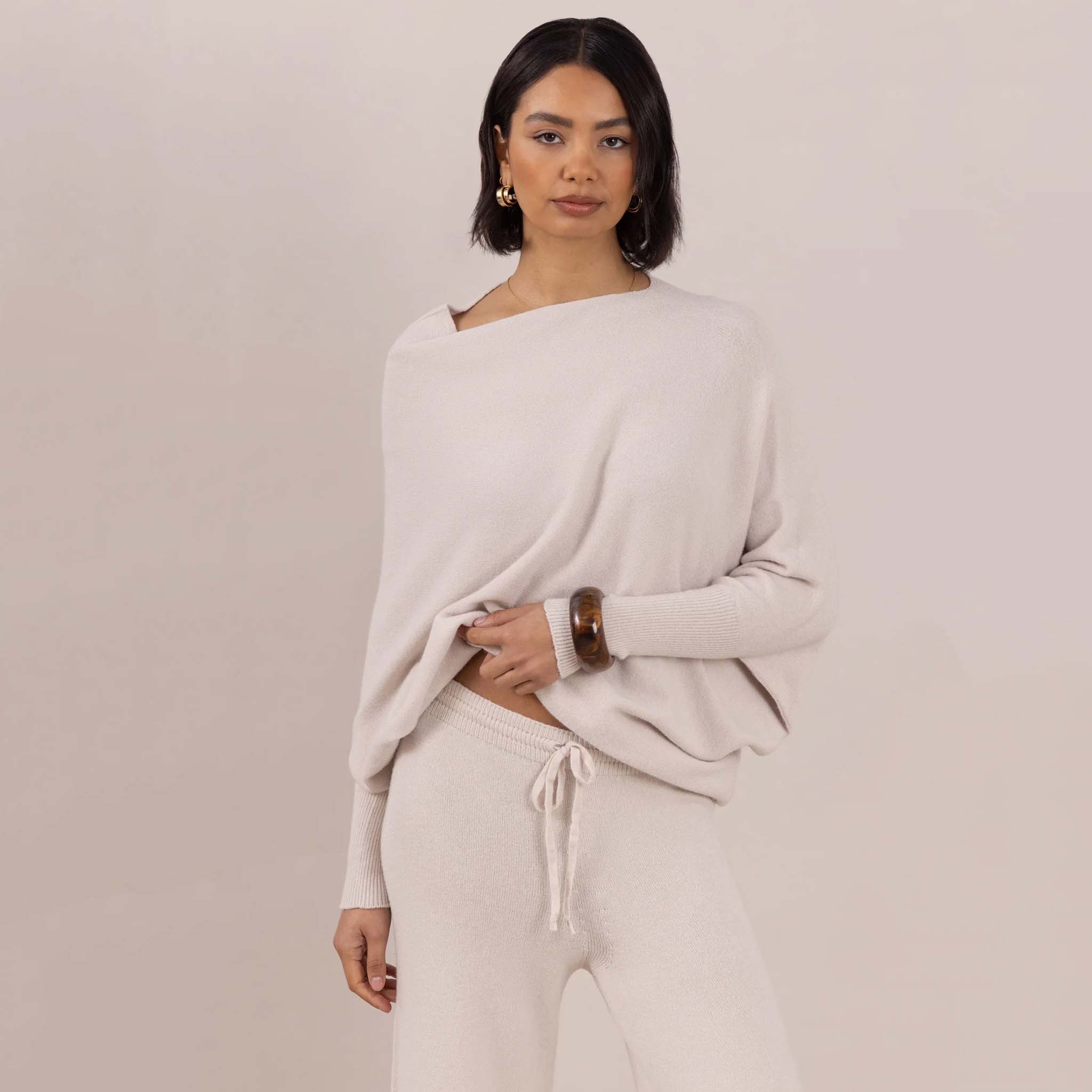 Charli Natalie Asymmetric Sweater - Ivory