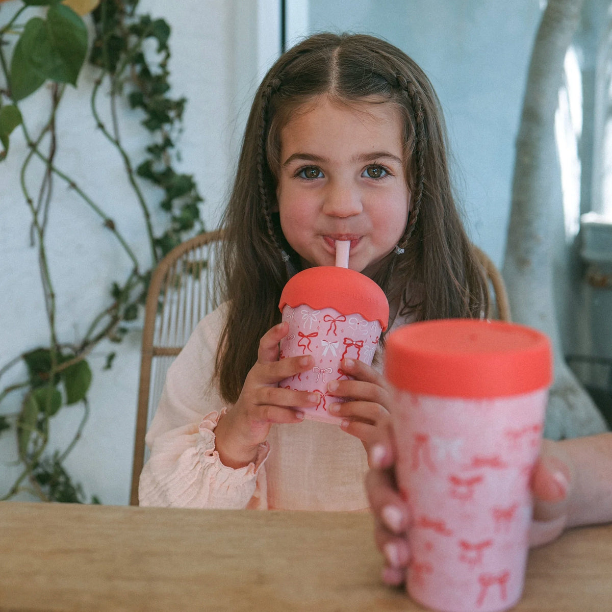 Chino Club Mini Smoothie 200ml Cup & Straw - Bows