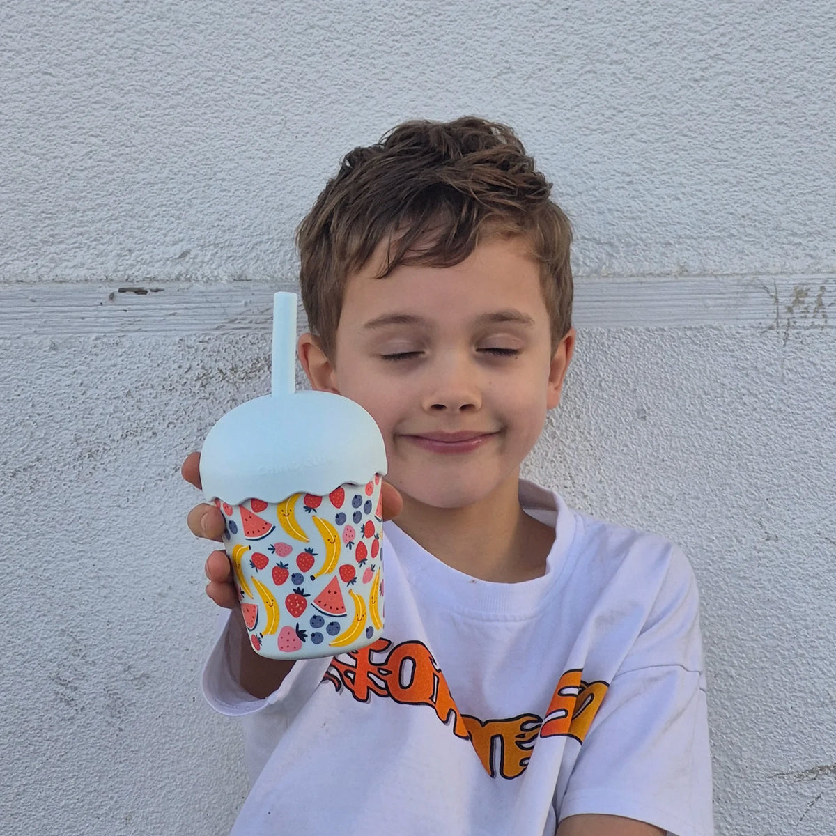 Chino Club Mini Smoothie 200ml Cup & Straw - Fruits Blue