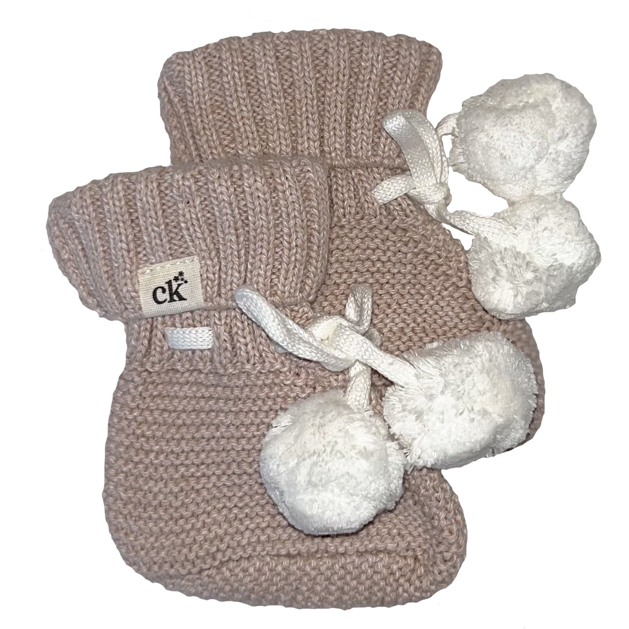 Confetti Kidz Baby Knit Booties - Biscotti Poms