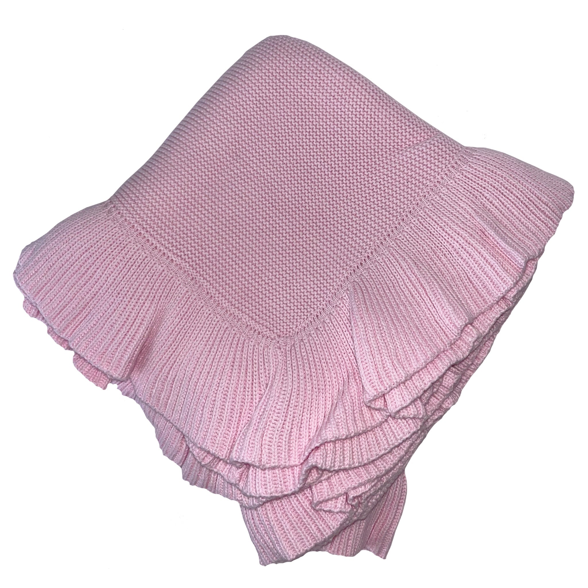 Confetti Kidz Frilly Knit Blanket - Soft Pink