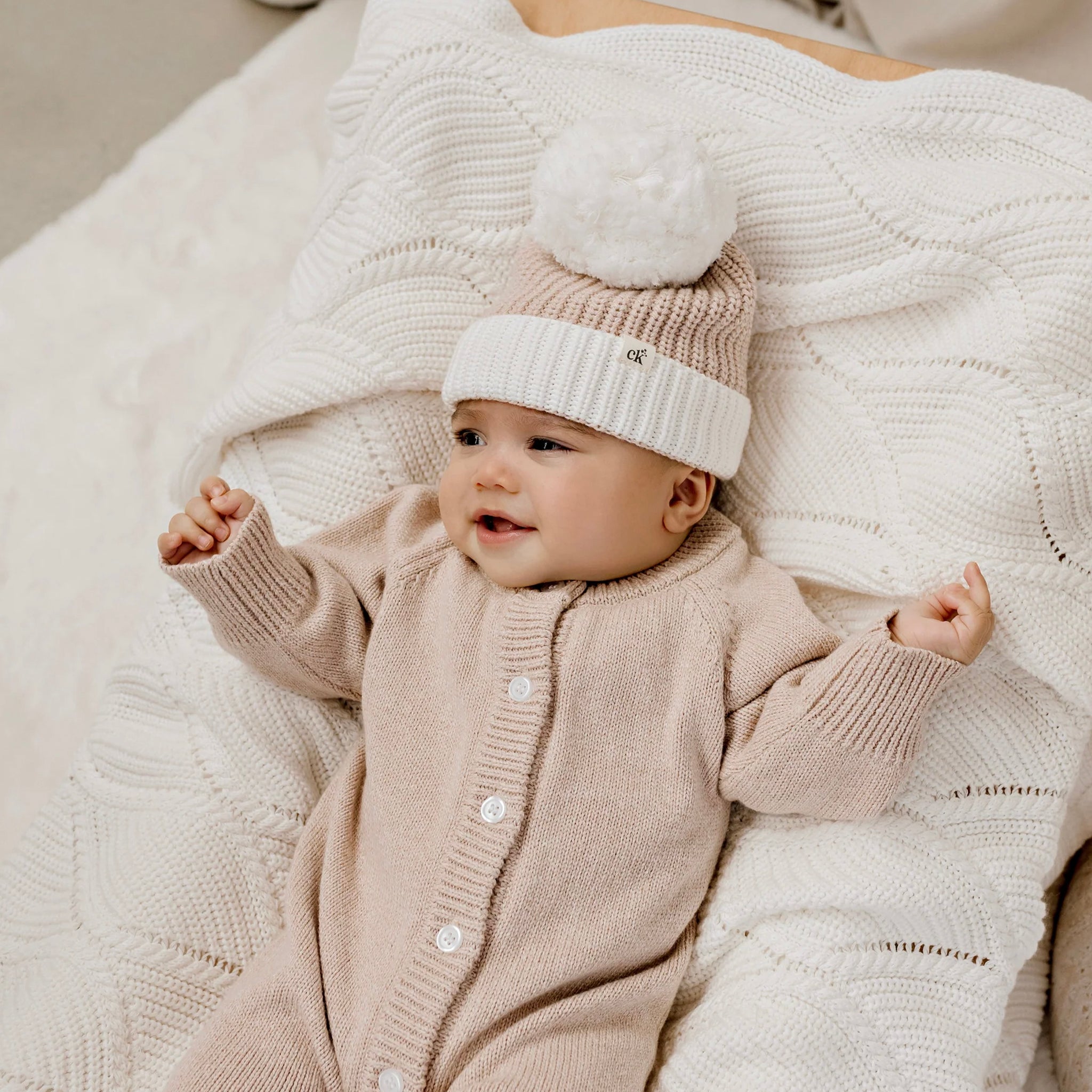 Confetti Kidz Baby Knit Beanie - Biscotti