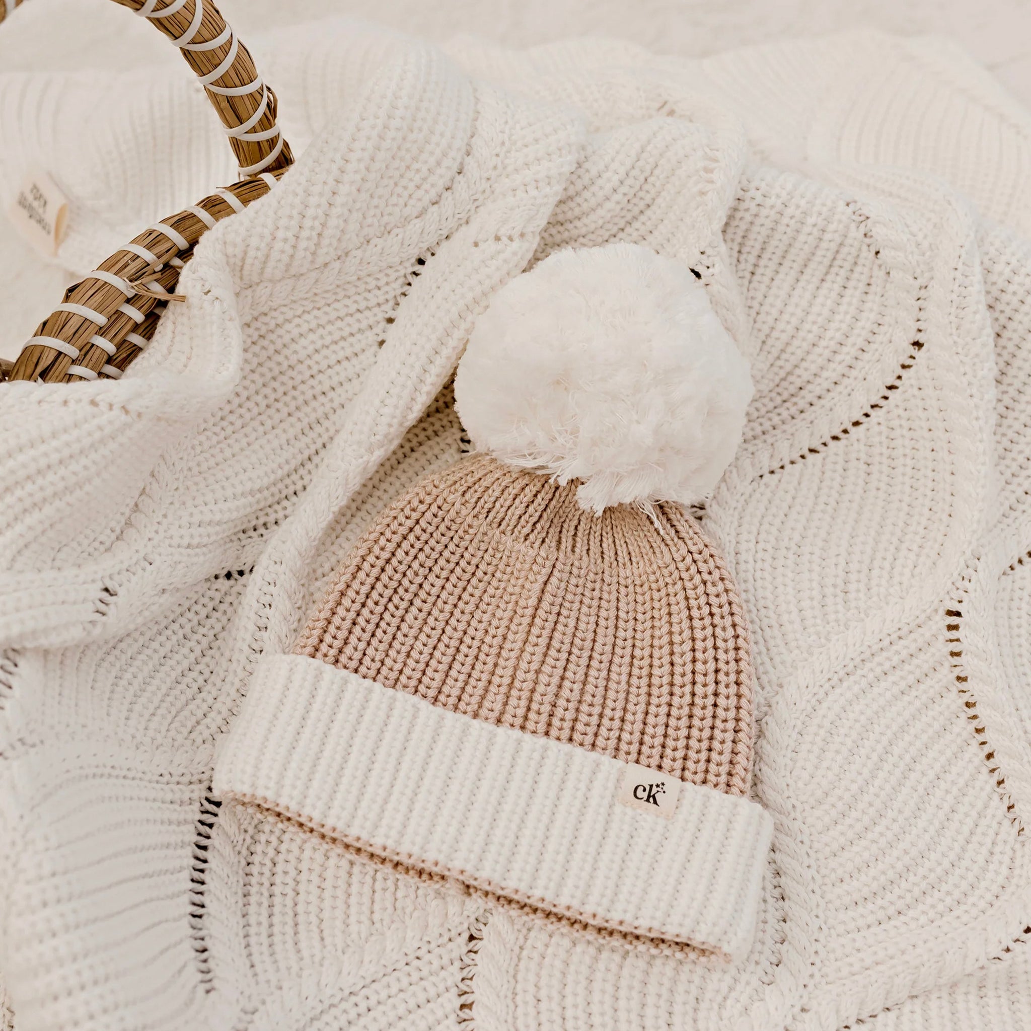 Confetti Kidz Baby Knit Beanie - Biscotti