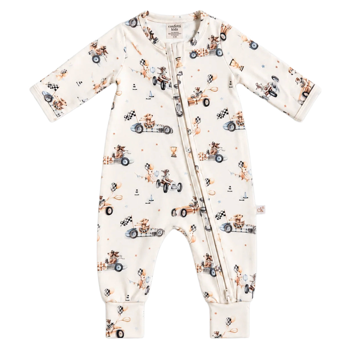 Confetti Kidz Bamboo Zipsuit - Pup Racer
