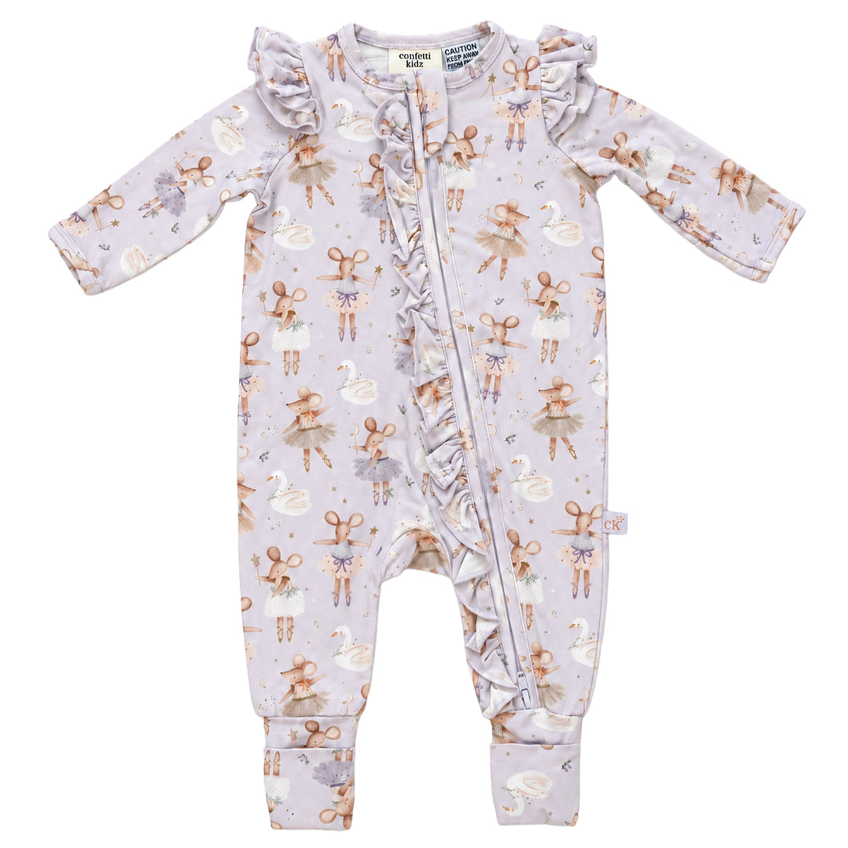 Confetti Kidz Bamboo Zipsuit - Tiny Dancer