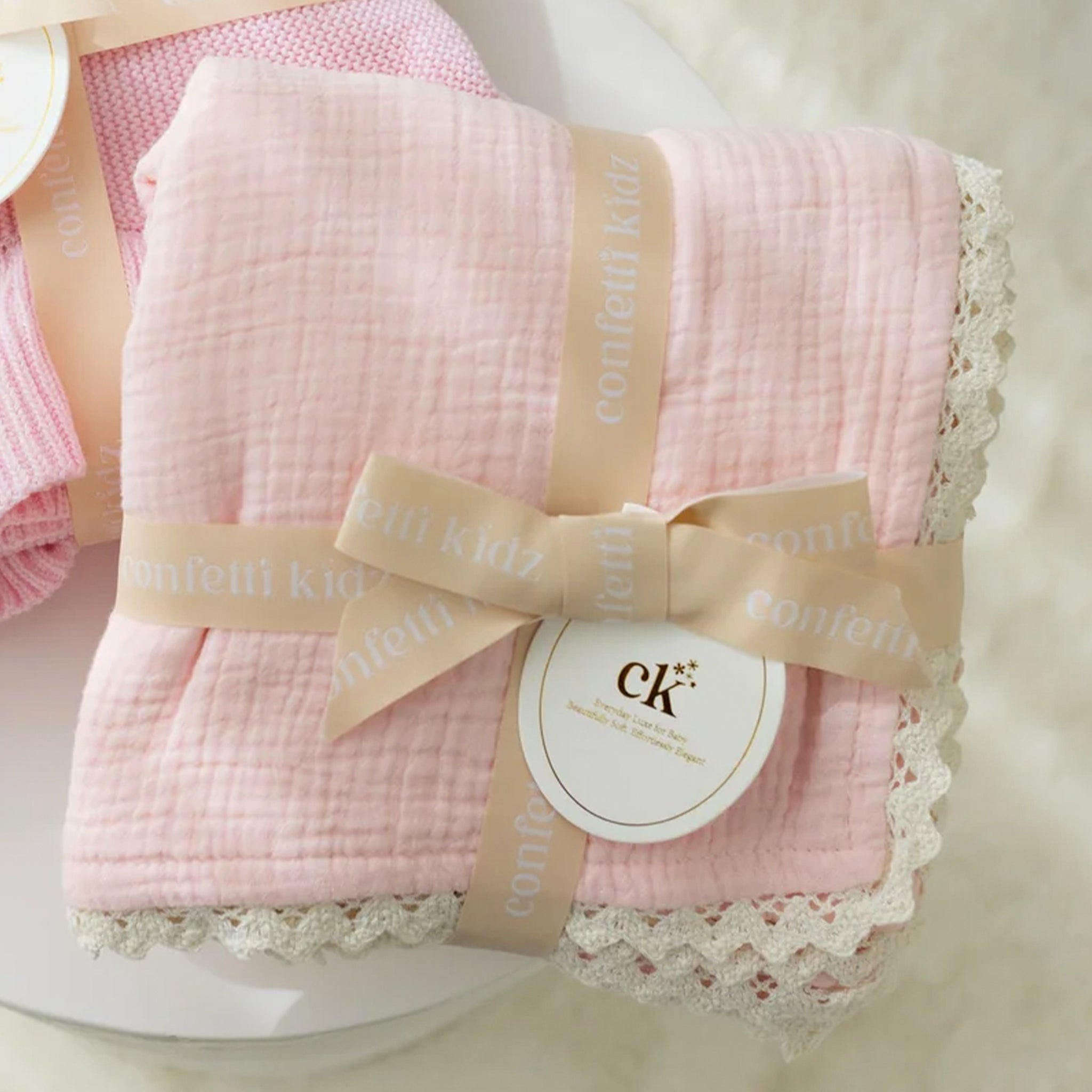 Confetti Kidz Classic Muslin Blanket - Soft Pink