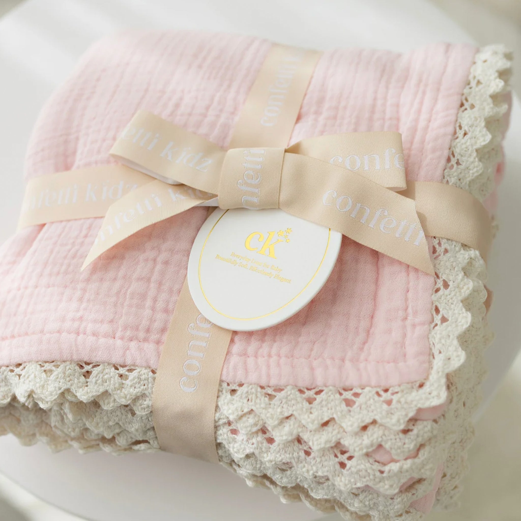 Confetti Kidz Classic Muslin Blanket - Soft Pink