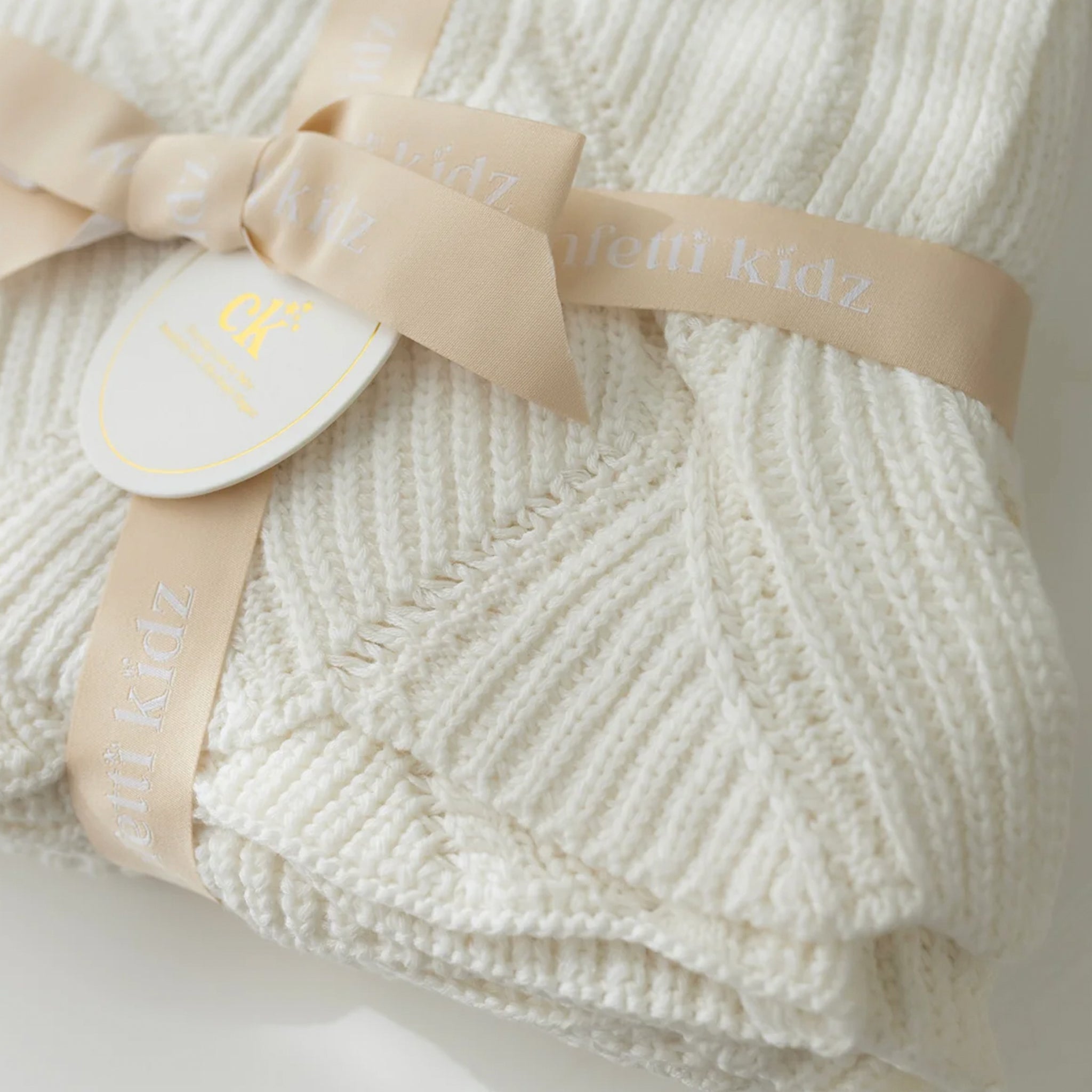 Confetti Kidz Keepsake Knit Blanket - Milk