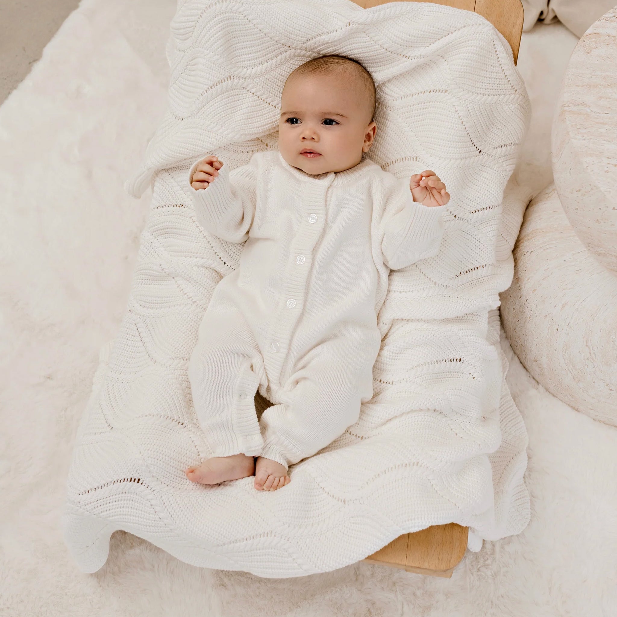 Confetti Kidz Keepsake Knit Blanket - Milk