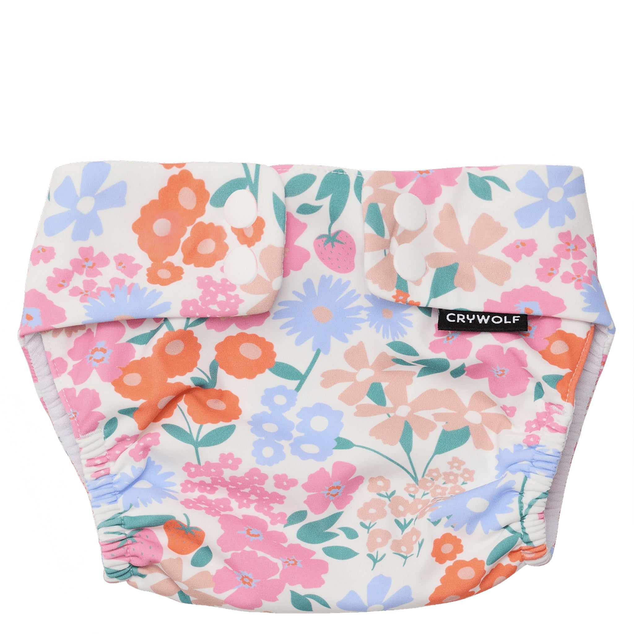 Floral swim nappy on a white background