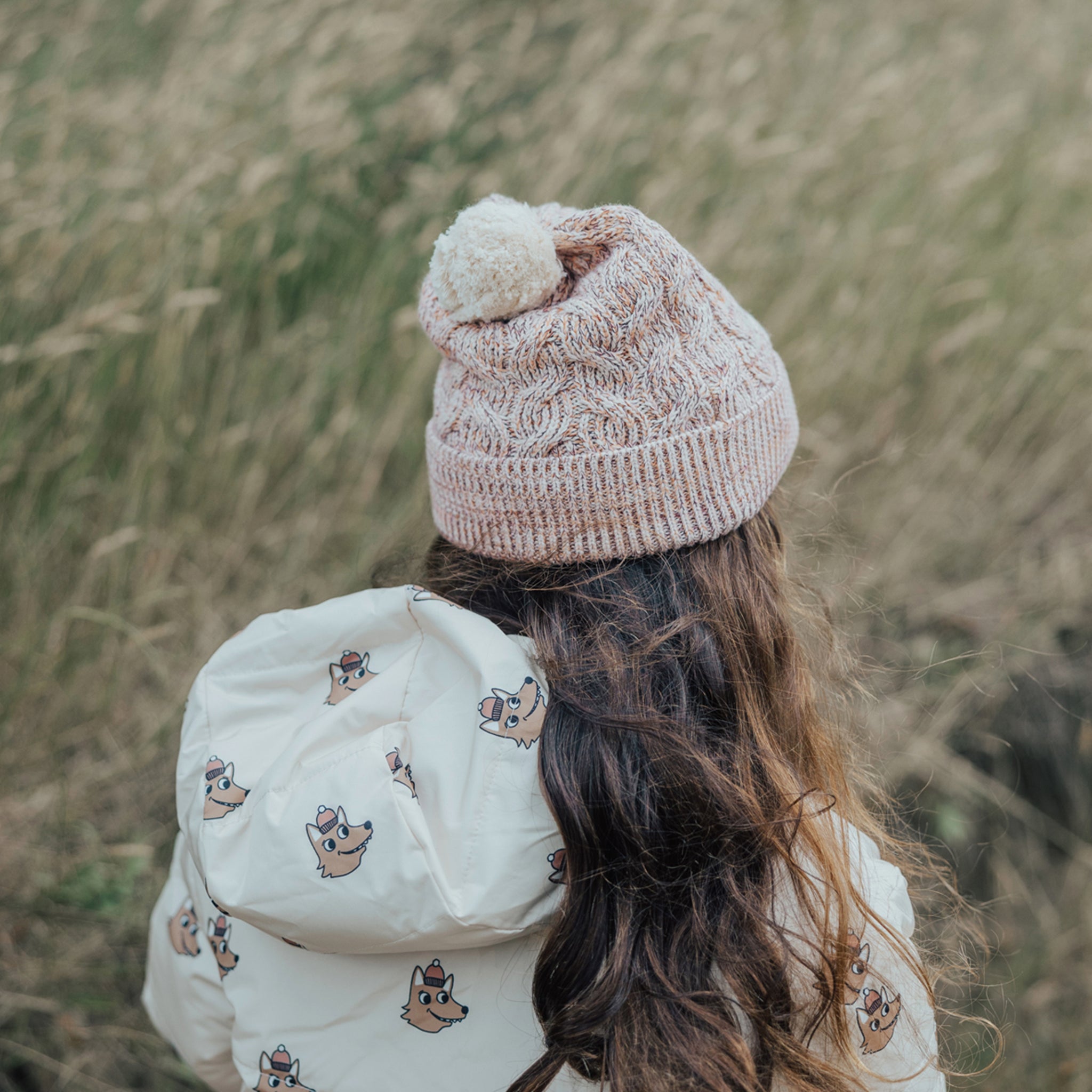 Crywolf Pom Pom Beanie - Blush Speckle