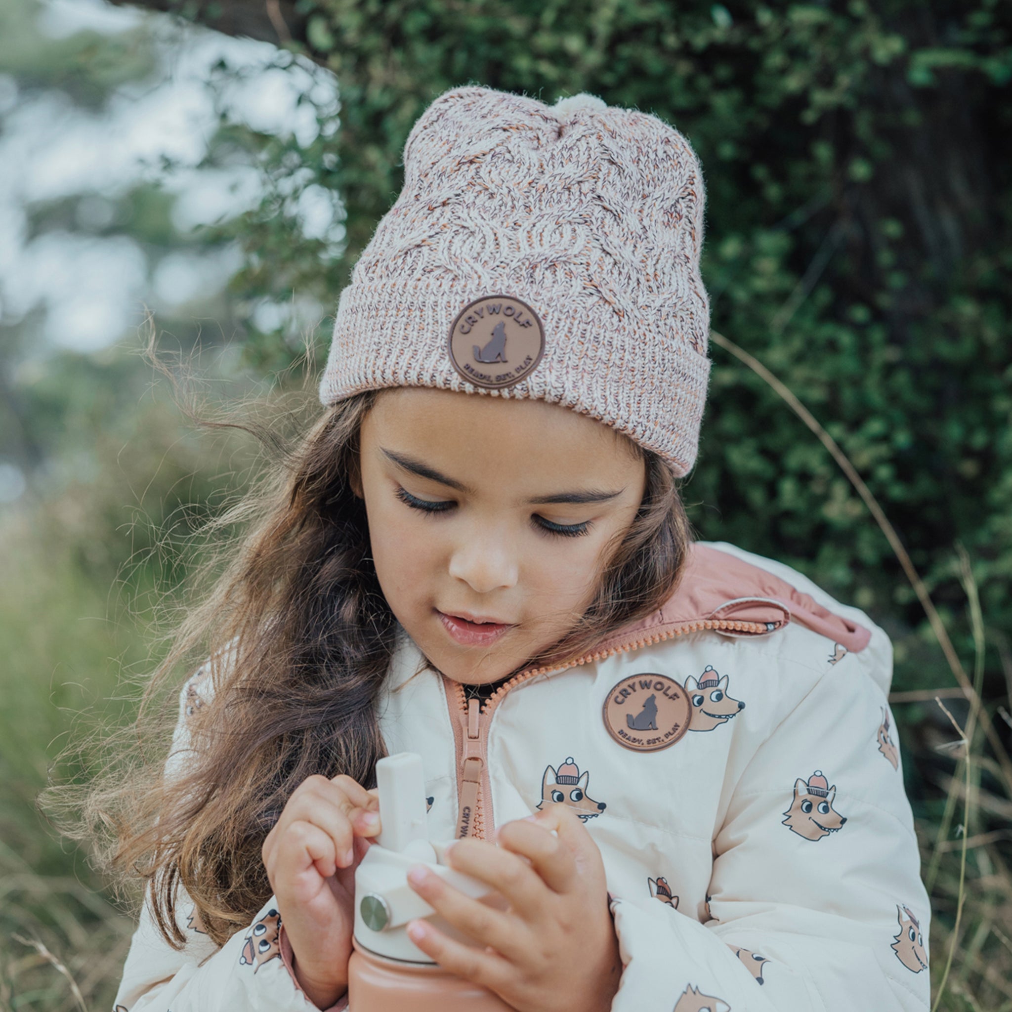 Crywolf Pom Pom Beanie - Blush Speckle