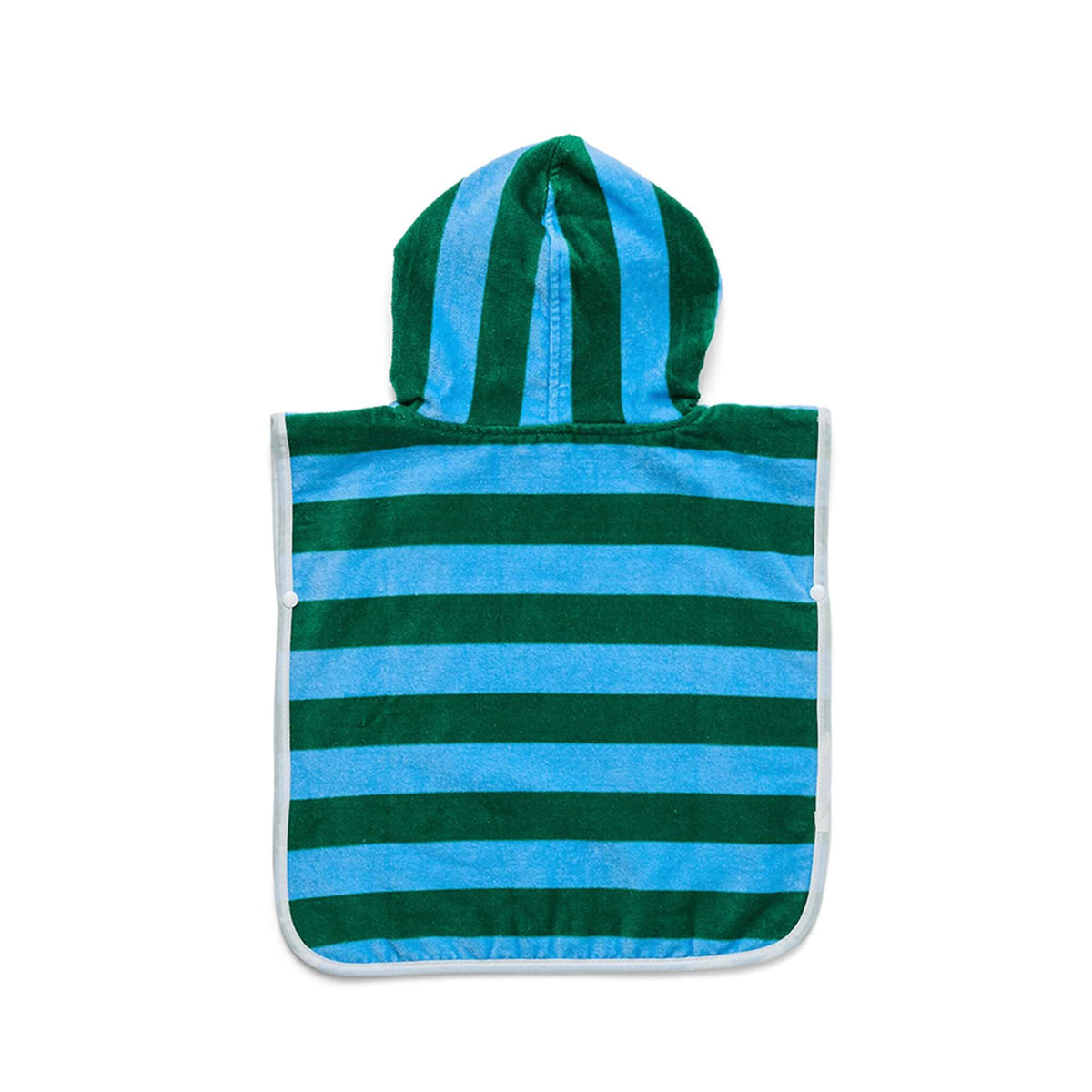 Crywolf Baby Hooded Towel - Deck Stripe in blue and green stripes with a cozy hood for babies.