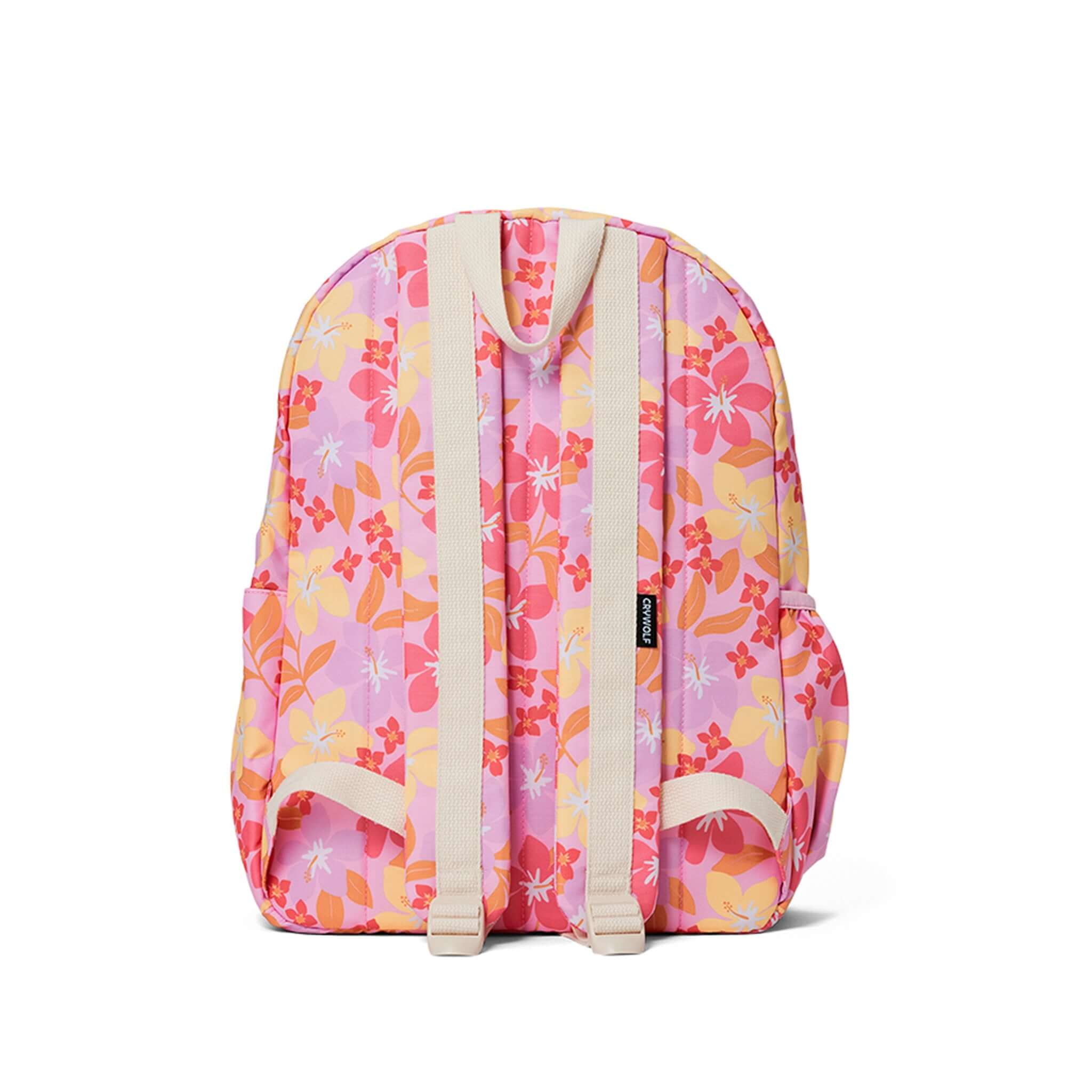 Crywolf Daypack - Hibiscus Daze colorful floral design backpack with padded straps.