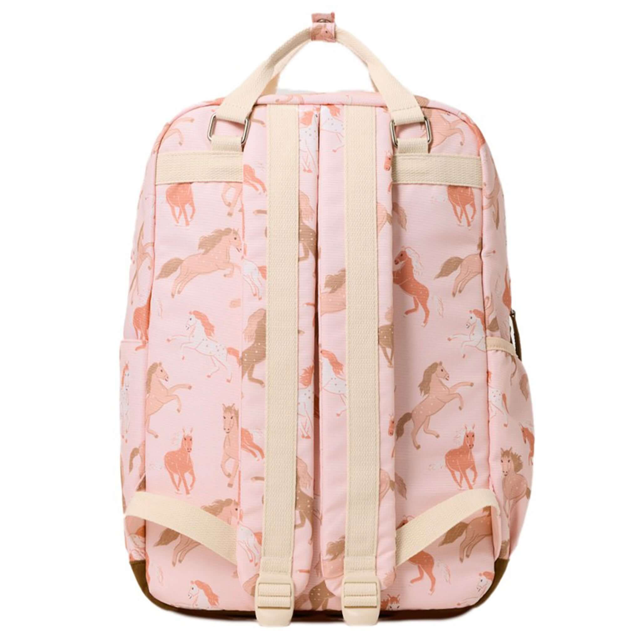 Alt Tag: Crywolf Knapsack - Blush Ponies kids backpack in blush pony print with padded straps, spacious water-resistant eco-friendly school travel bag