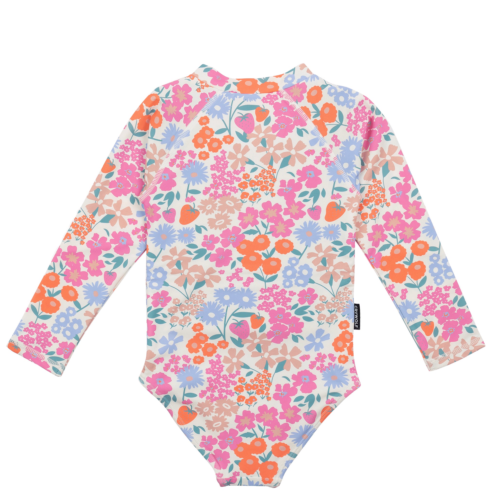 Floral patterned onesie on a white background