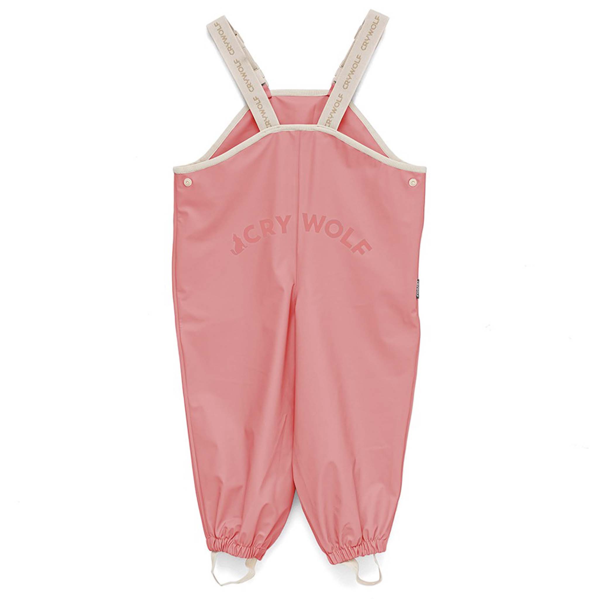 Alt Tag: Crywolf Rain Overalls - Rose waterproof kids rain overalls with adjustable straps, double-welded seams for outdoor play