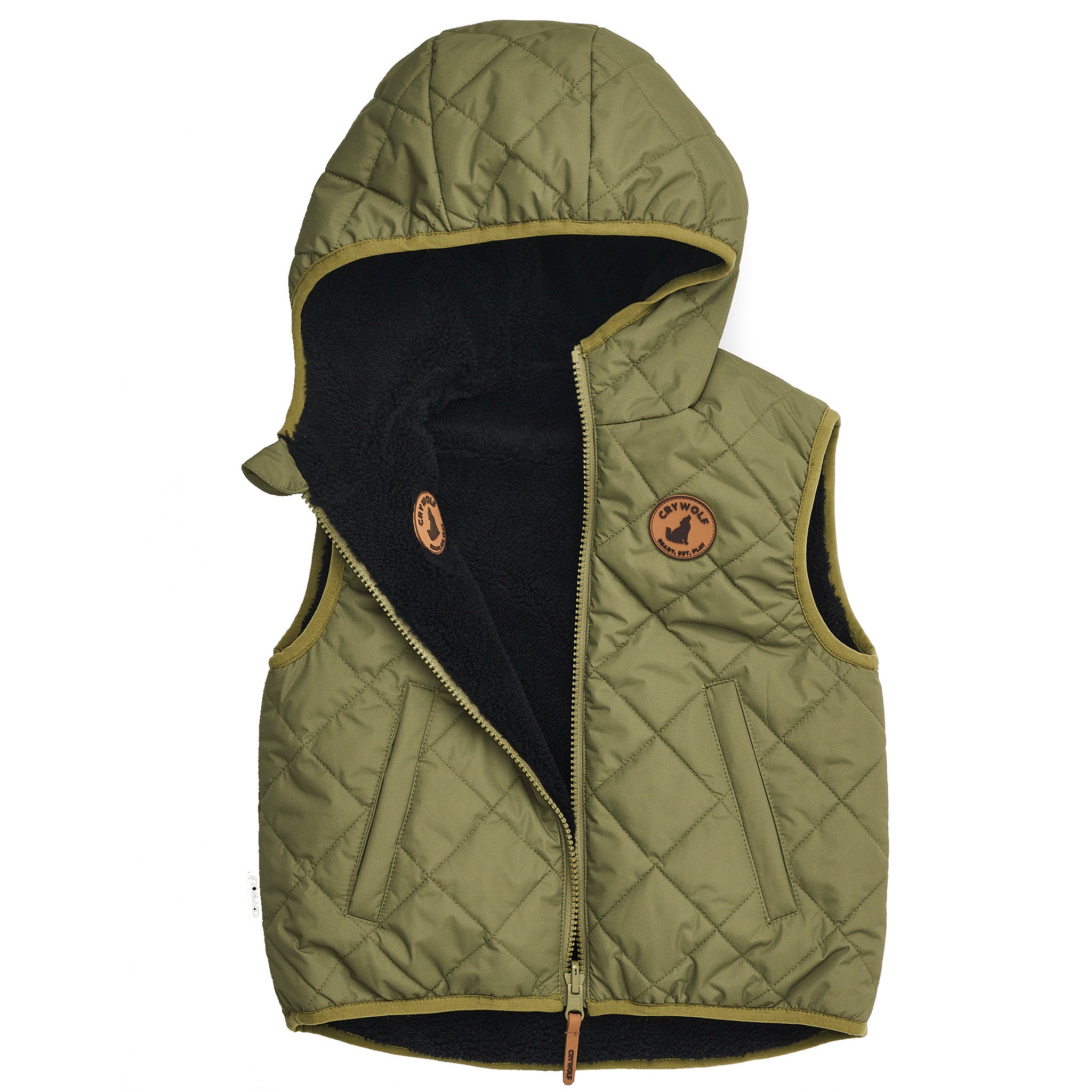 Crywolf Reversible Yeti Vest - Fern / Black