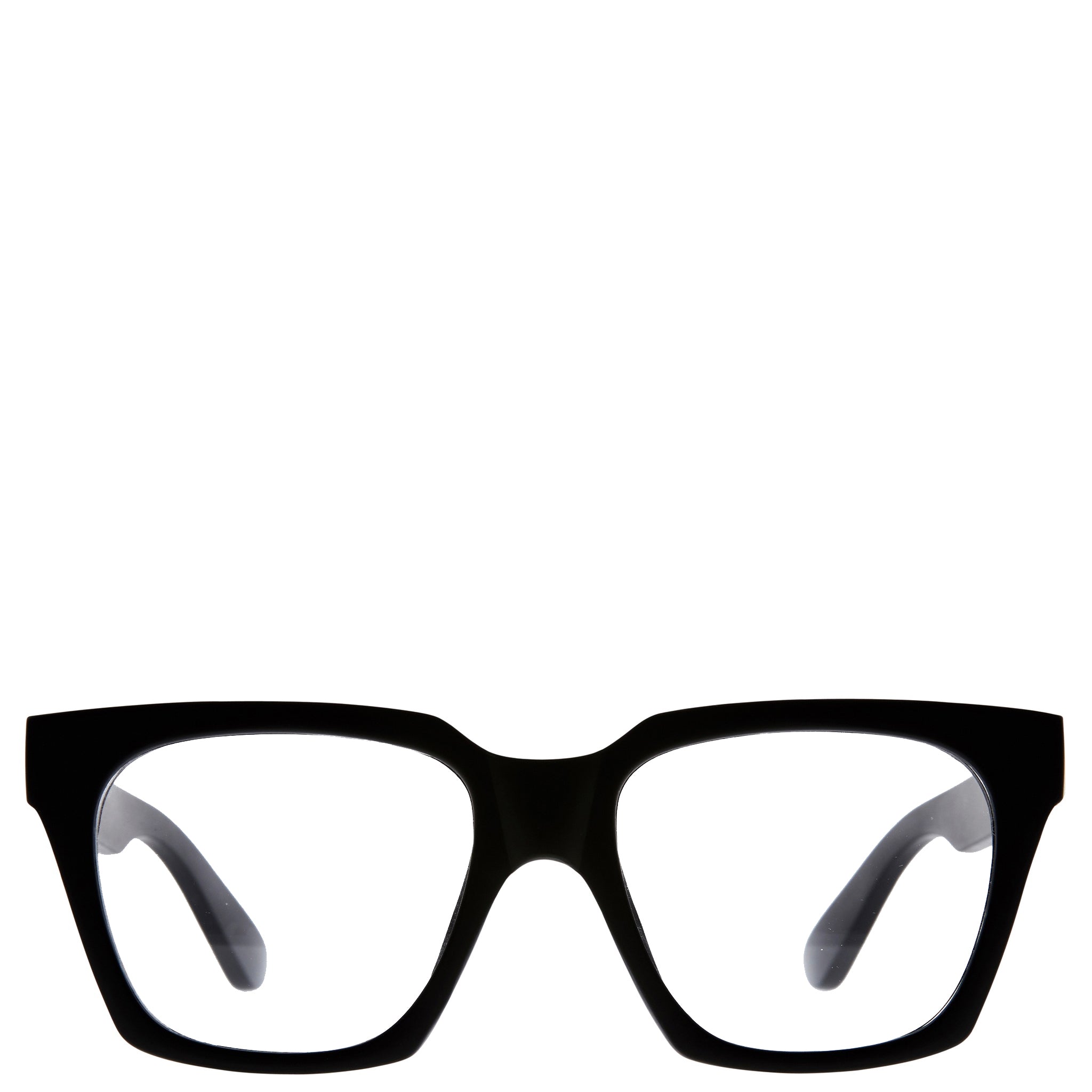 Black eyeglasses on a white background
