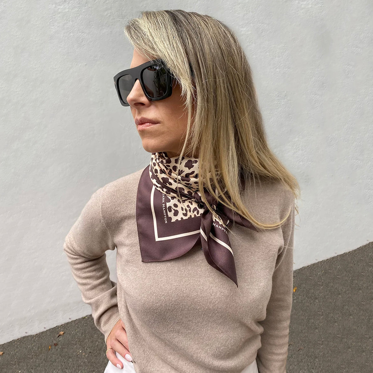 Dark Hampton Silk Scarf - the Bailey