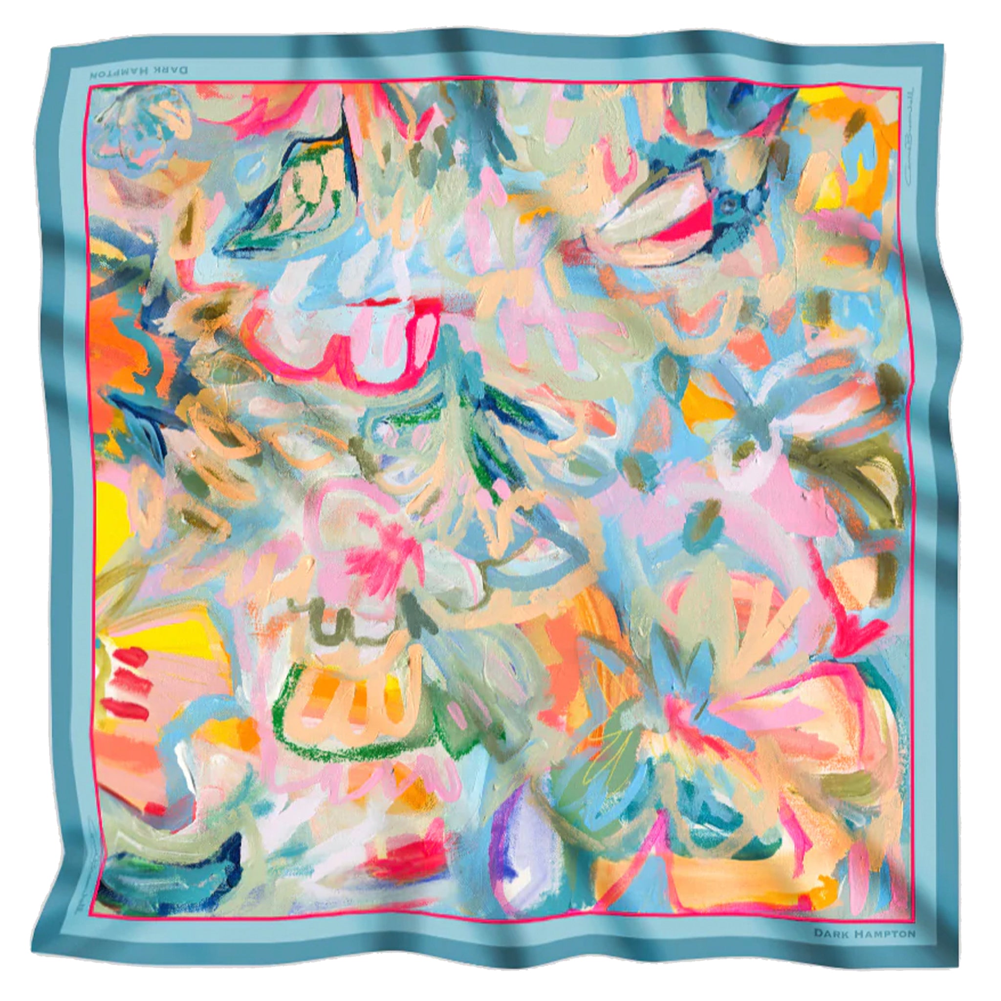 Colorful scarf with abstract design on a white background