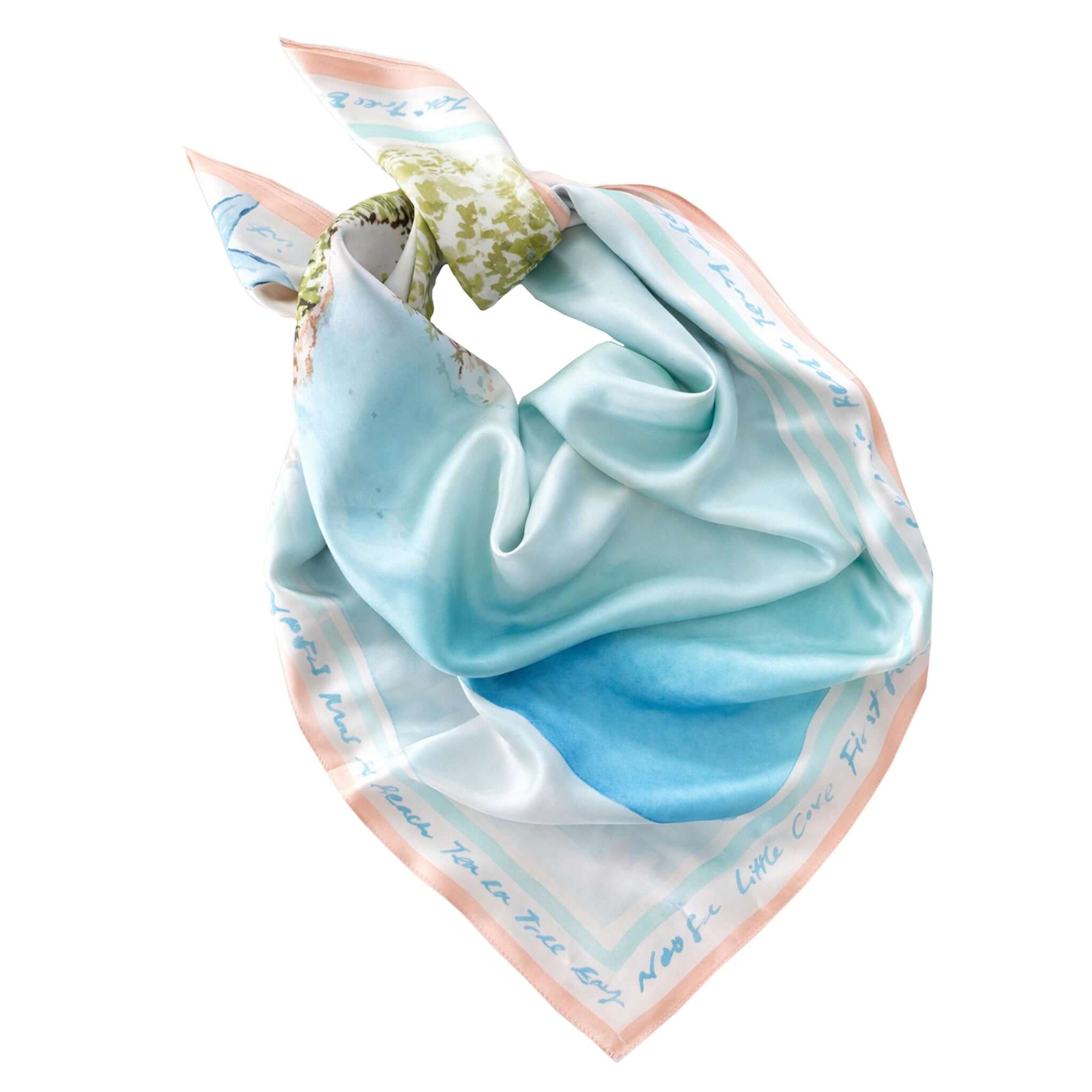 Dark Hampton the DH x Cass Dellar Noosa Silk Scarf on a white background