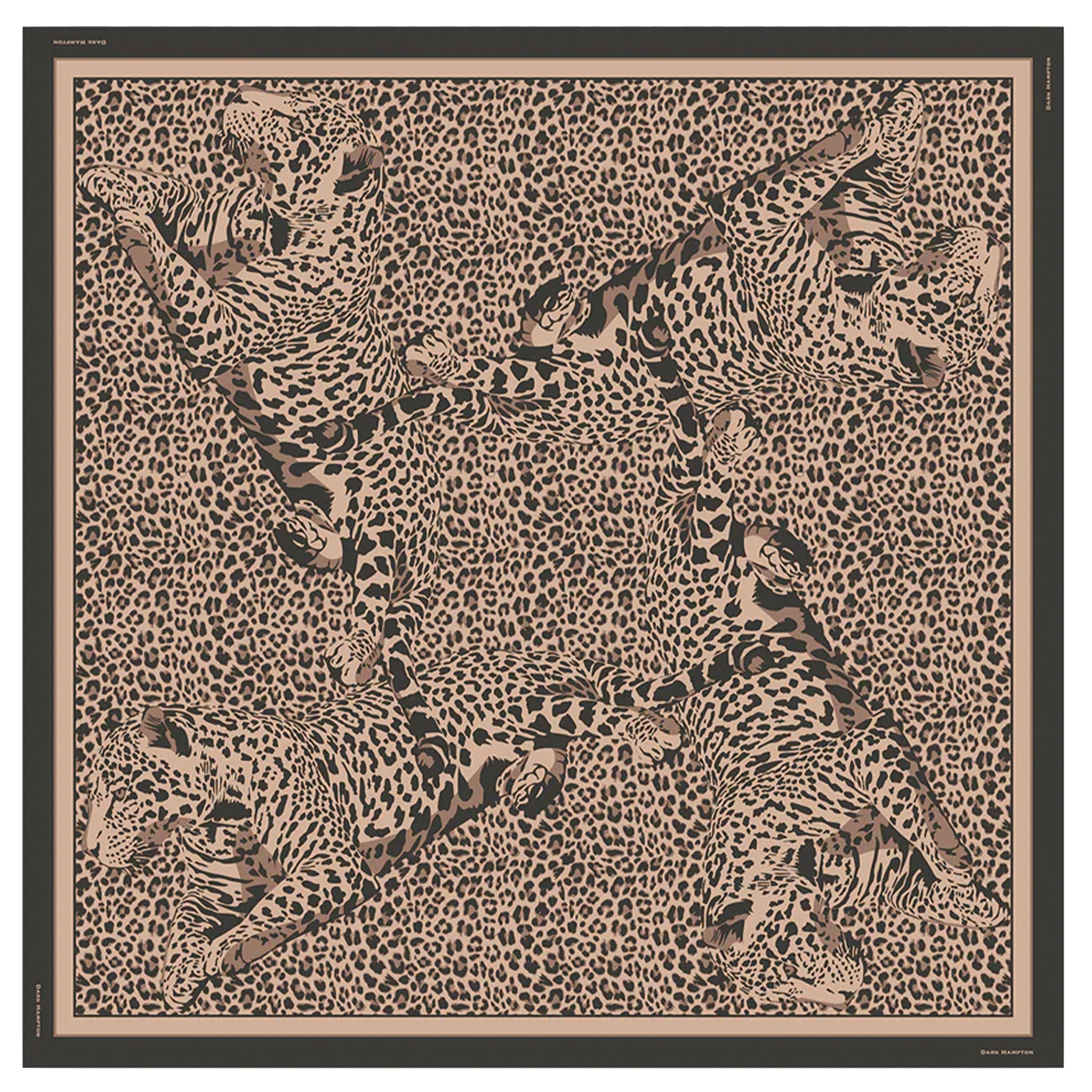 Leopard patterned fabric with a black border