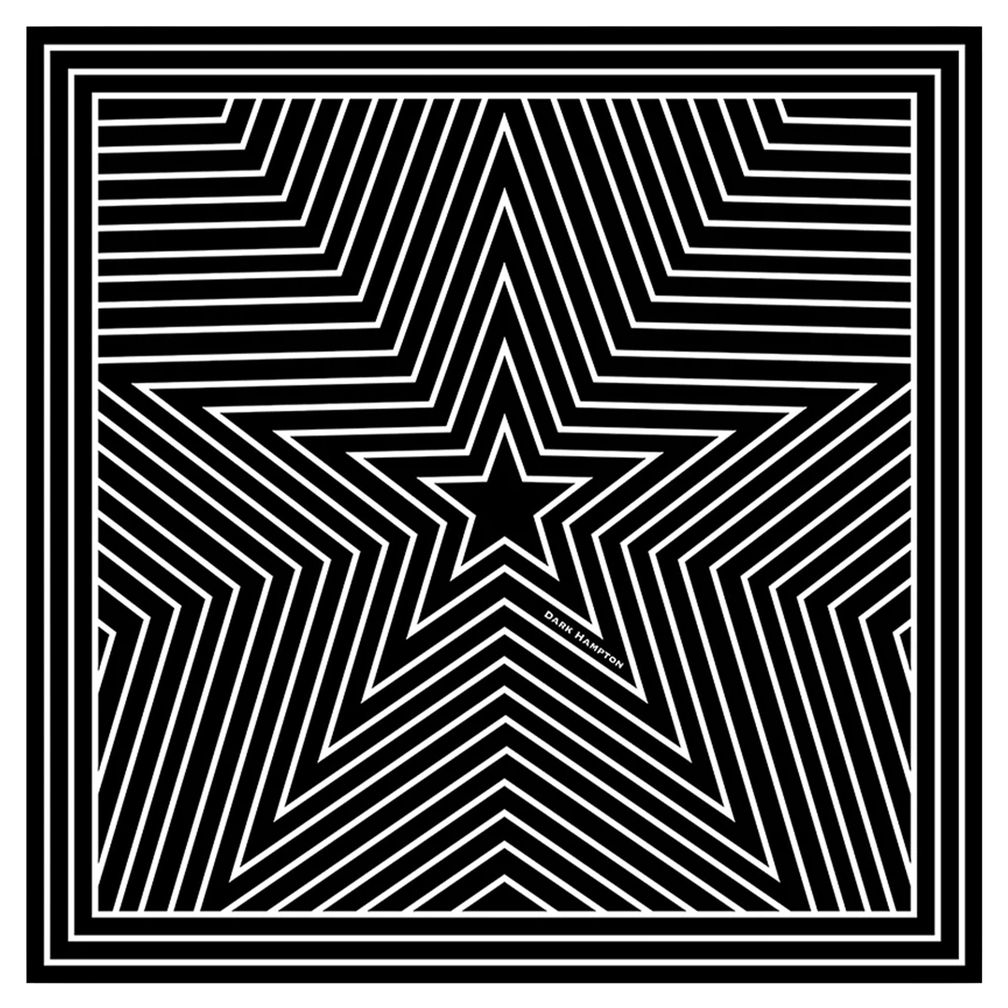 Black and white star pattern scarf