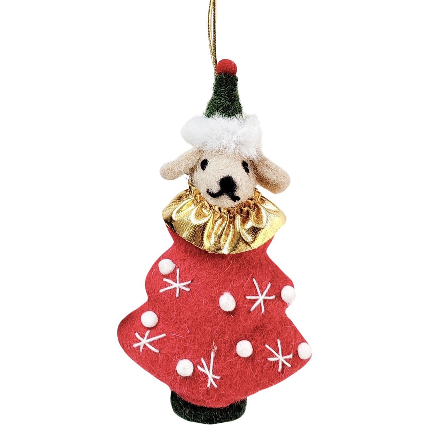 Dog in a Tree Hanging Christmas Decoration Tea Pea