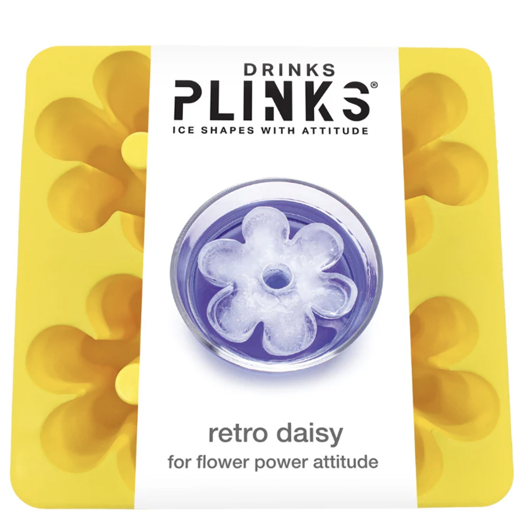 Drinks Plinks Silicone Ice / Baking Tray - Retro Daisy Yellow