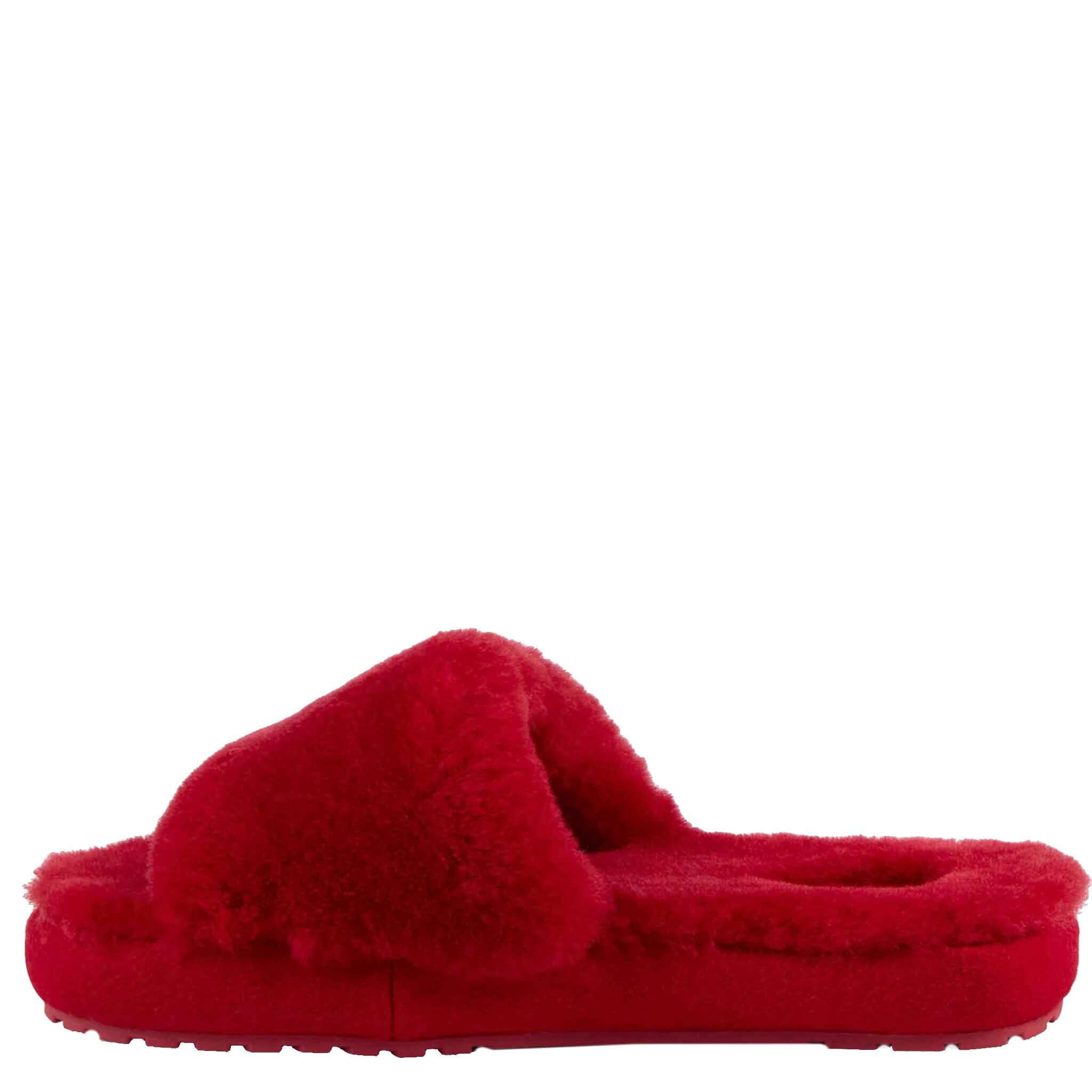 Alt Tag: EMU McKay Slippers - Cherry women’s natural sheepskin slide slippers, extra soft plush warm cosy comfort