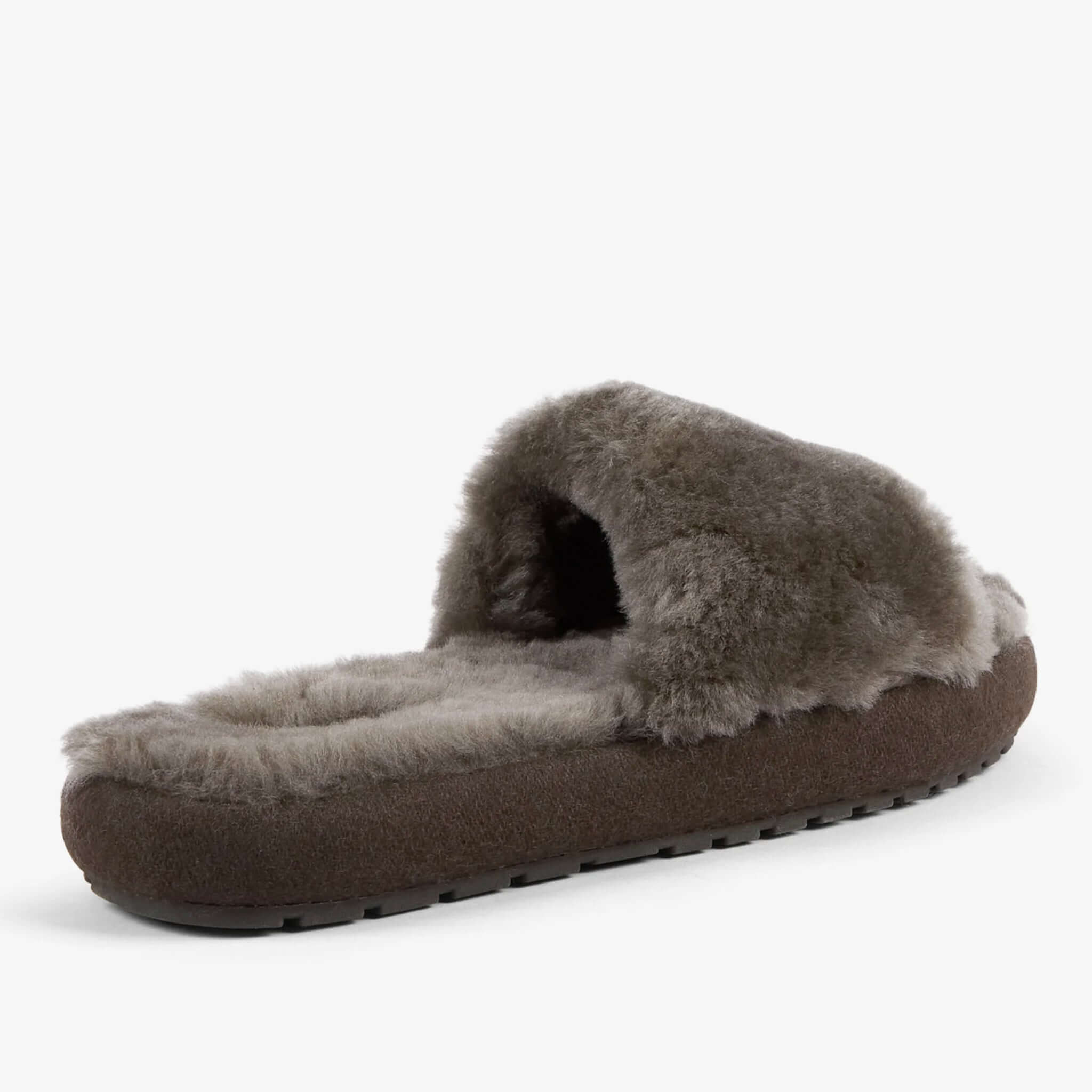 Alt Tag: EMU McKay Slippers - Dark Olive women's sheepskin lined slide slippers, extra soft plush cosy comfort