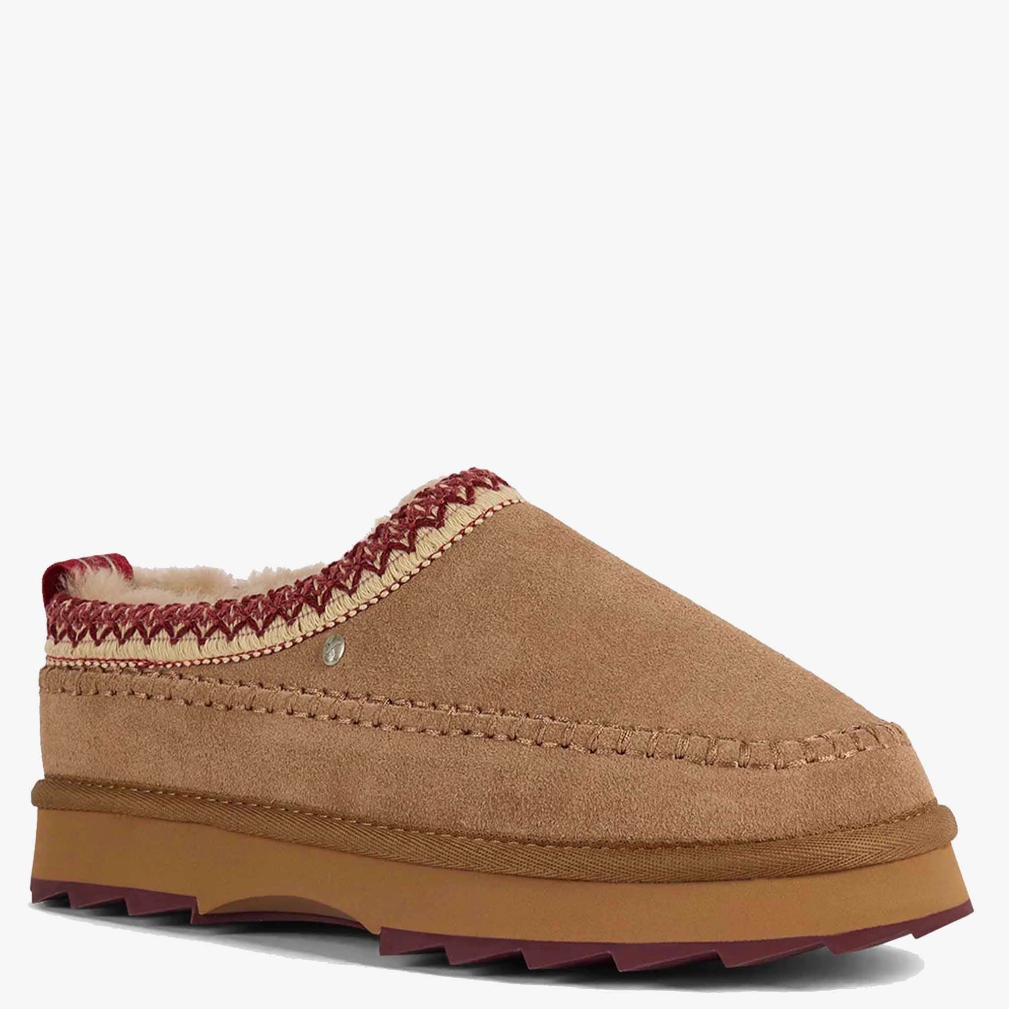 EMU Sharky Adventure Scuff Slippers - Camel featuring soft suede, cozy lining, and durable outsole.